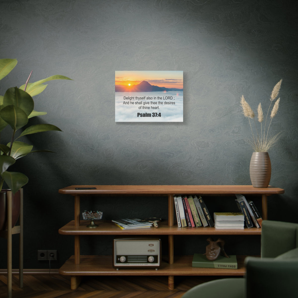 Scripture Canvas Delight Thyself Psalm 37:4 Christian Wall Art Bible Verse Print Ready to Hang-Express Your Love Gifts