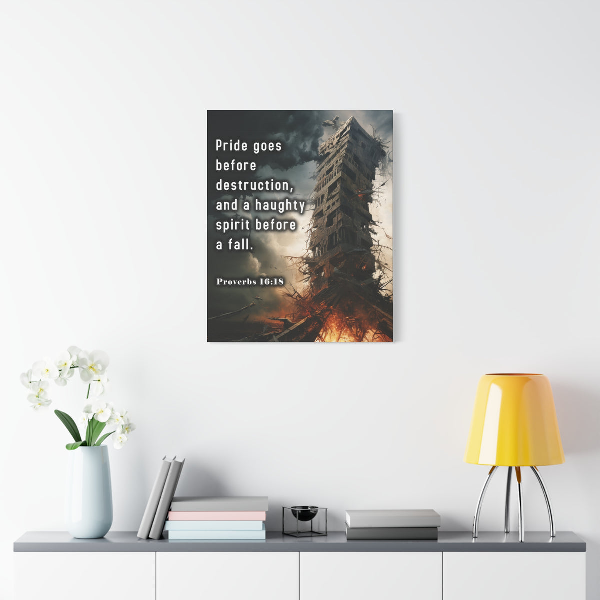 Scripture Walls Pride Before Fall Proverbs 16:18 Christian Wall Art Print Ready to Hang Unframed-Express Your Love Gifts