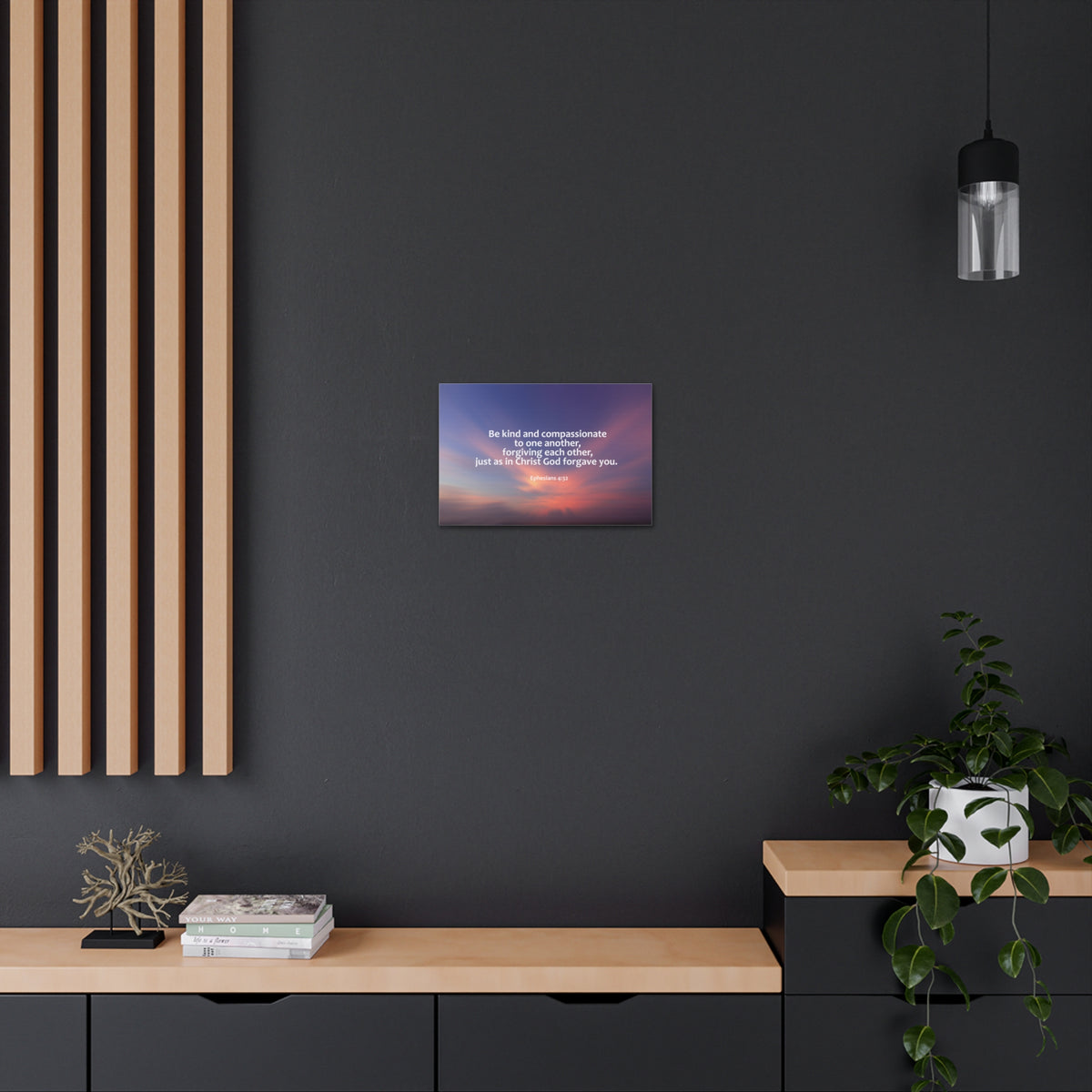 Scripture Canvas Kind and Compassionate Ephesians 4:32 Christian Wall Art Bible Verse Print Ready to Hang-Express Your Love Gifts