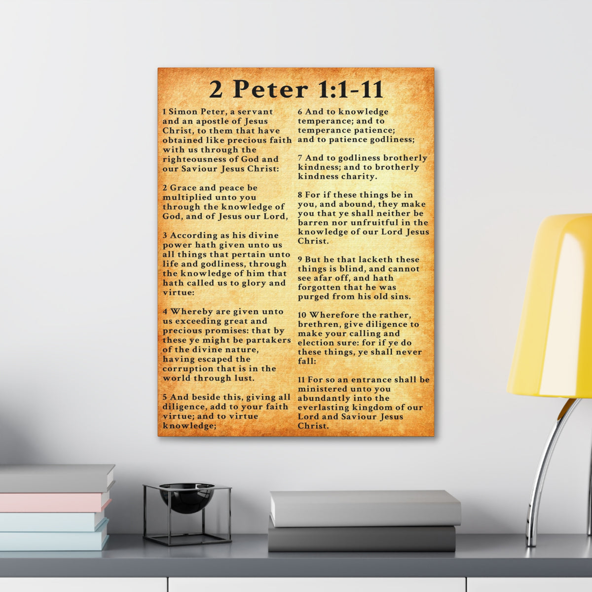 Scripture Walls 2 Peter 1:1-11 KJV Bible Verse Canvas Christian Wall Art Ready to Hang Unframed-Express Your Love Gifts