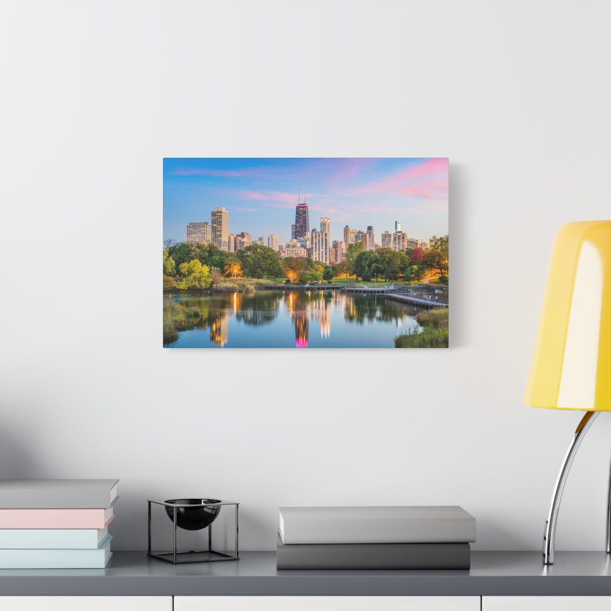 Chicago Daytime Skyline Canvas Artwork High-Quality Breathtaking Stunning Cityscape for Home Decor Ready to Hang-Express Your Love Gifts