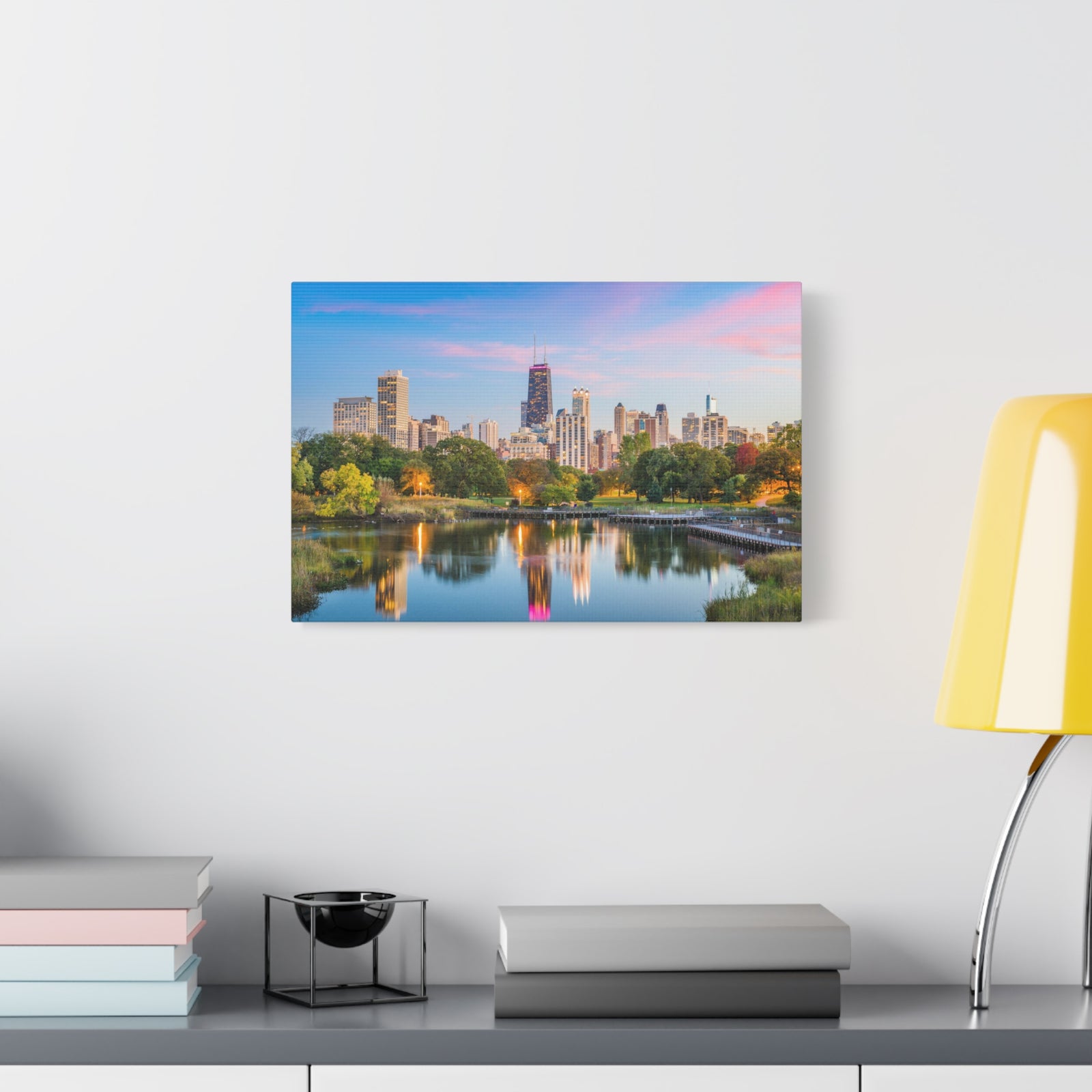 Chicago Daytime Skyline Canvas Artwork High-Quality Breathtaking Stunning Cityscape for Home Decor Ready to Hang-Express Your Love Gifts