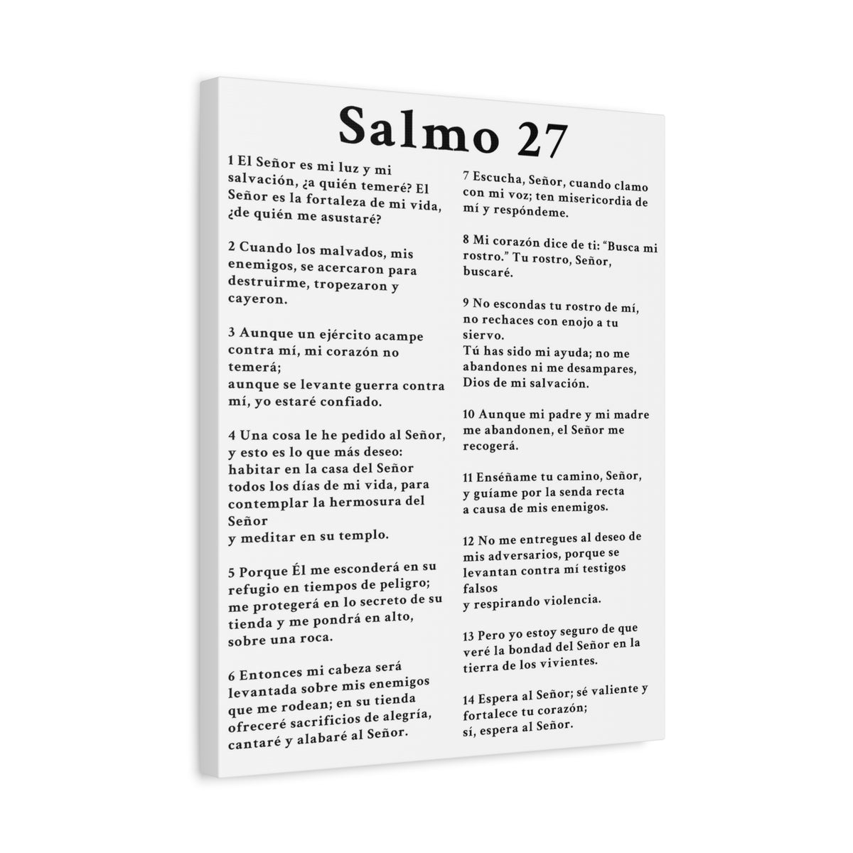 Scripture Walls Salmo 27 Chapter White Bible Canvas Christian Wall Art Ready to Hang Unframed-Express Your Love Gifts