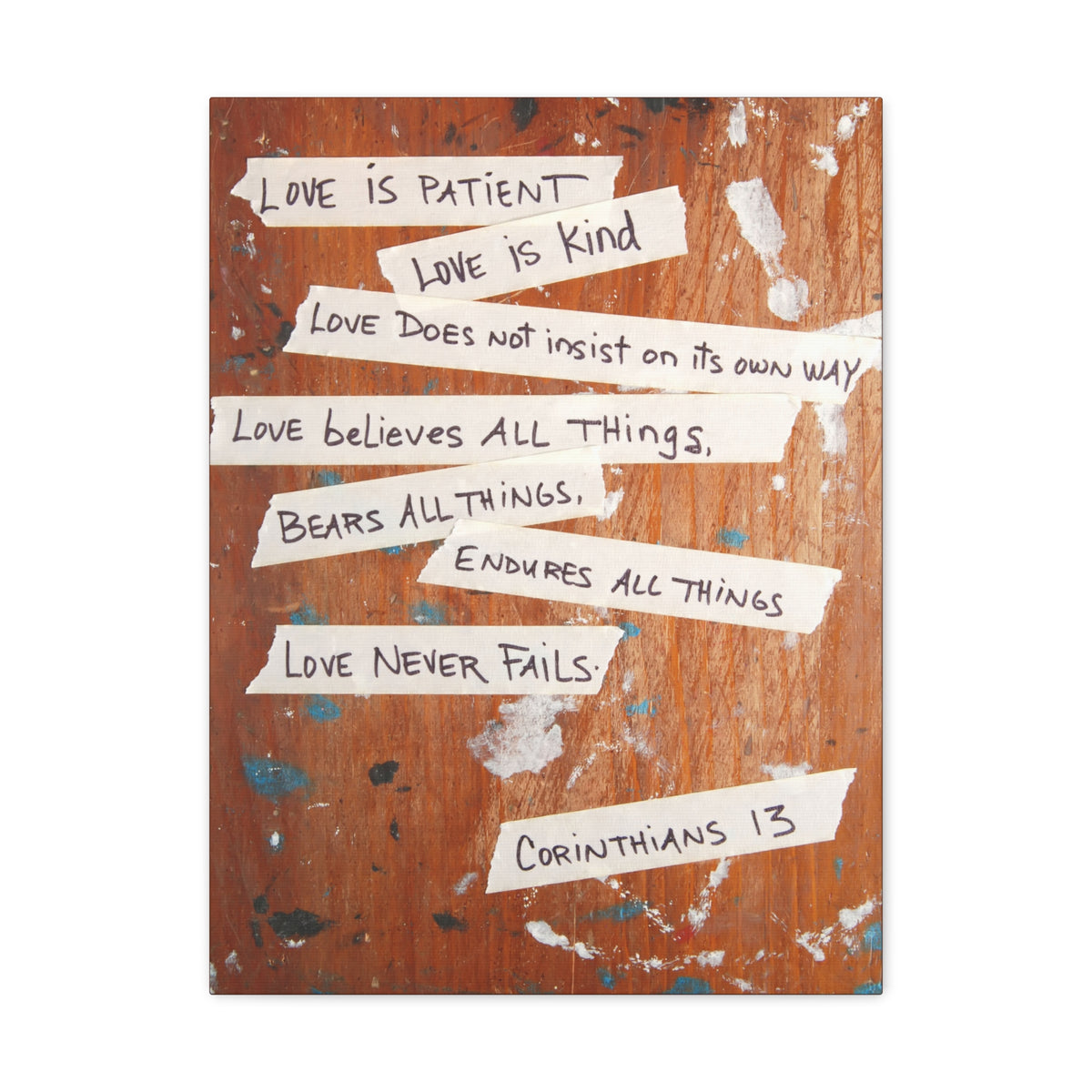 Scripture Canvas Love Is Patient Corinthians 13 Christian Wall Art Bible Verse Print Ready to Hang-Express Your Love Gifts