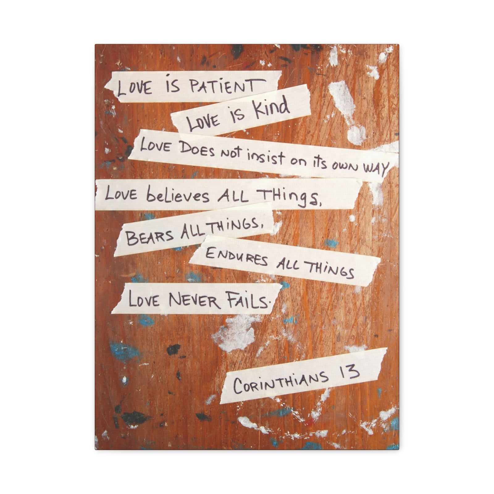 Scripture Canvas Love Is Patient Corinthians 13 Christian Wall Art Bible Verse Print Ready to Hang-Express Your Love Gifts