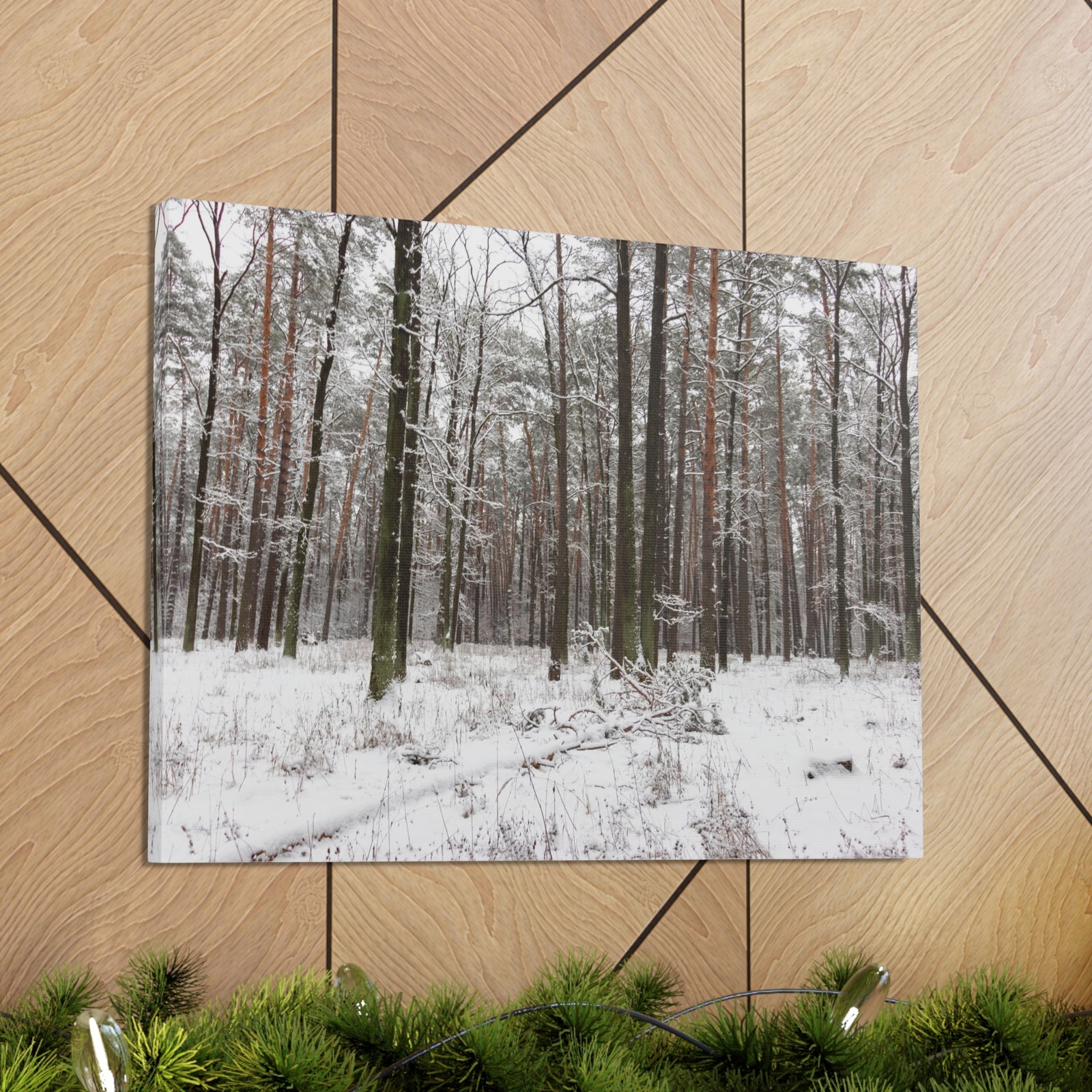 Winter Tree Covered In Snow Forest Nature Wilderness Photography Canvas Wall Art for Home Decor Ready-to-Hang-Express Your Love Gifts