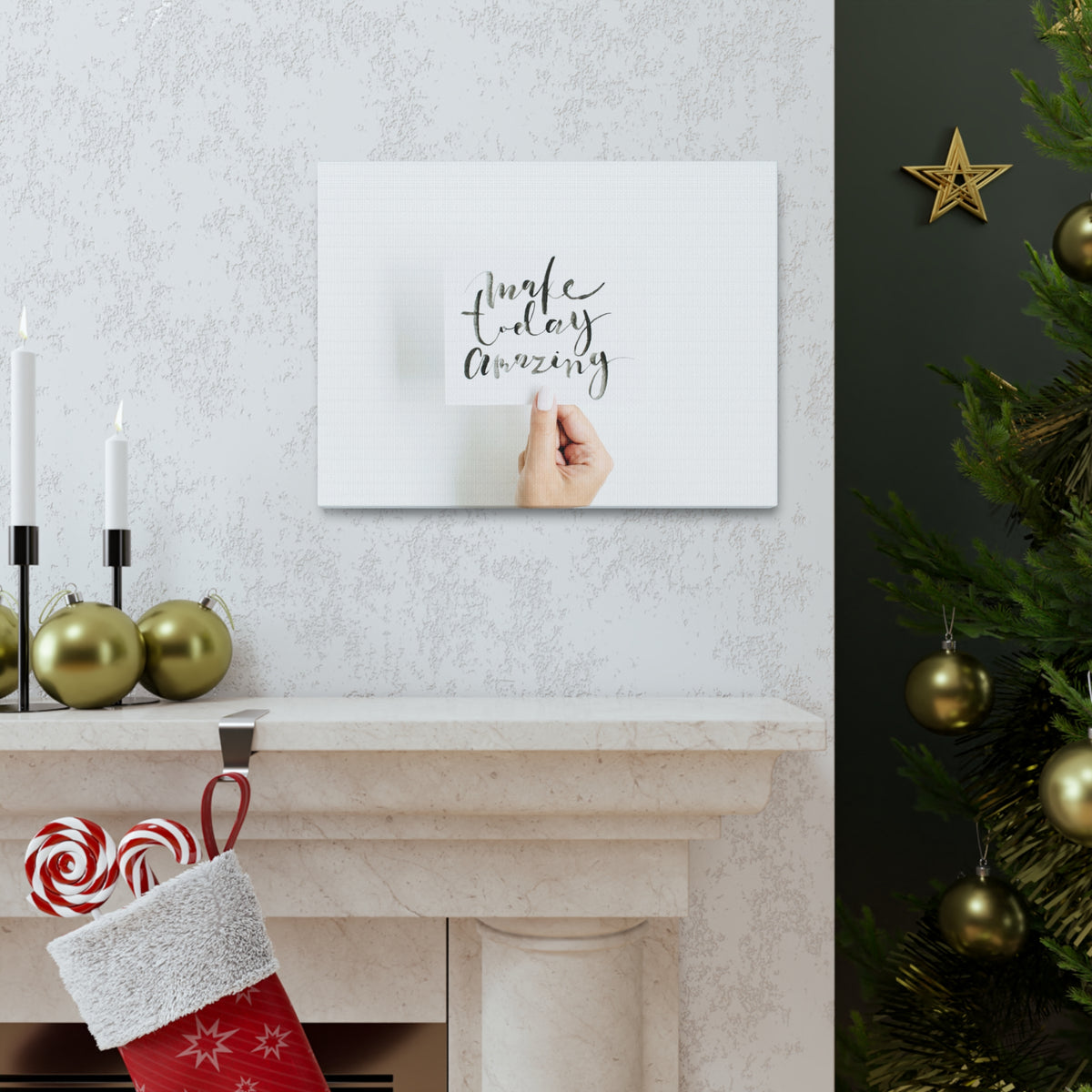 Inspirational Quote Canvas Make Today Amazing Motivational Print Ready to Hang Artwork-Express Your Love Gifts
