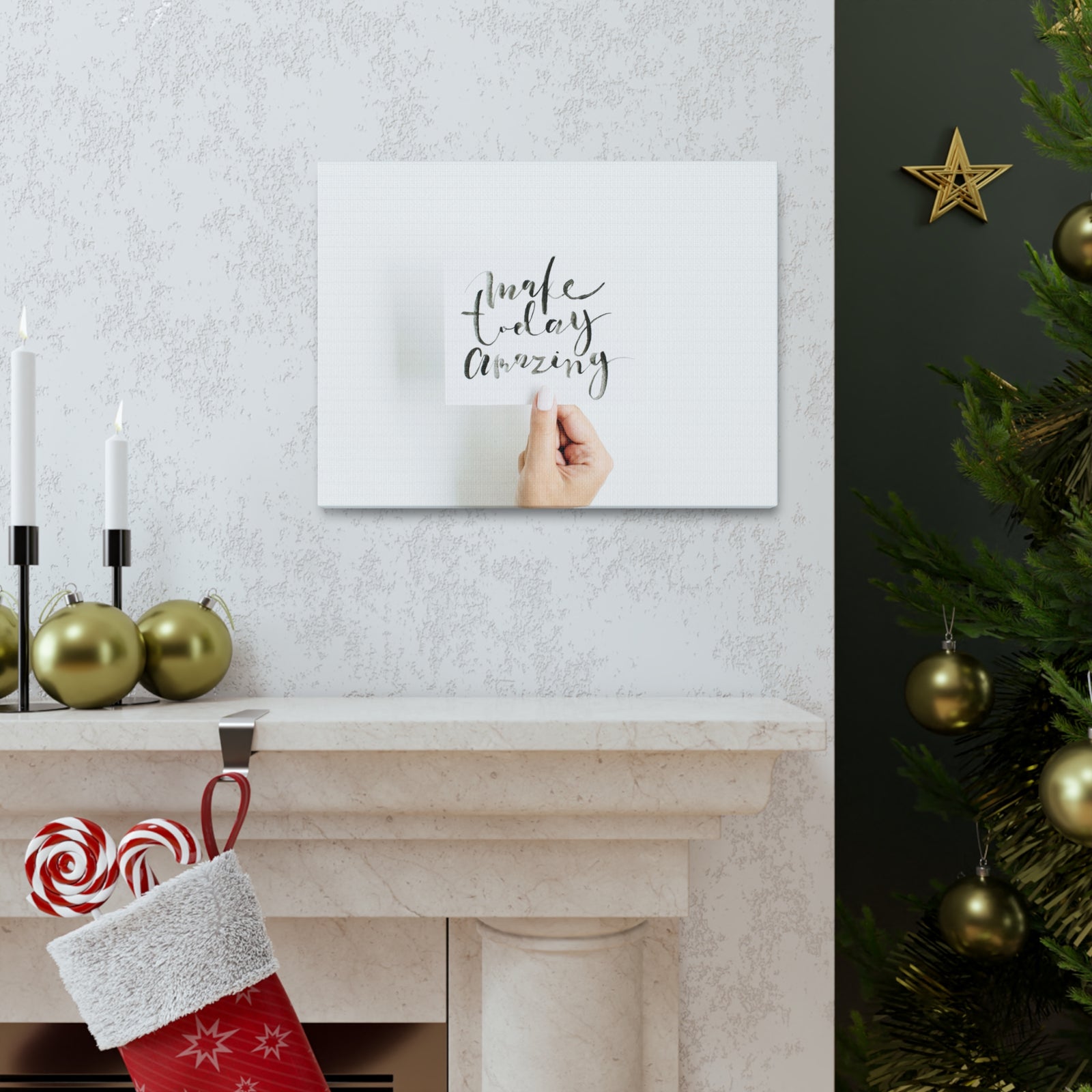 Inspirational Quote Canvas Make Today Amazing Motivational Print Ready to Hang Artwork-Express Your Love Gifts