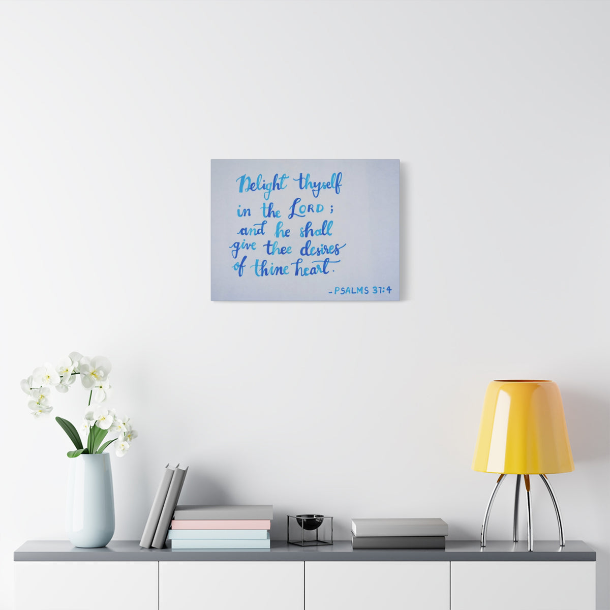 Scripture Canvas Thine Heart Psalms 37:4 Christian Wall Art Bible Verse Print Ready to Hang-Express Your Love Gifts