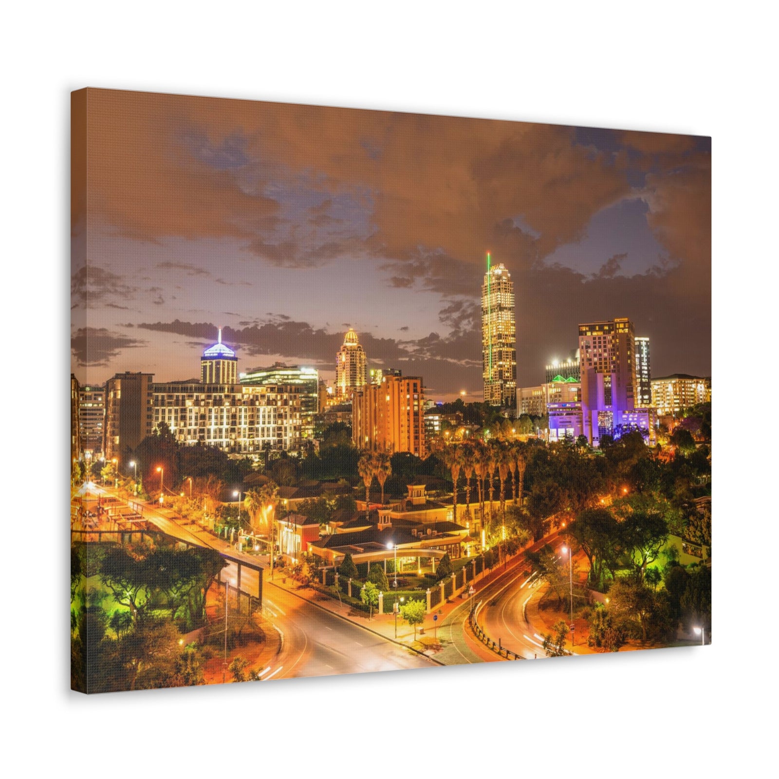 Johannesburg Night Skyline Canvas Artwork High-Quality Breathtaking Stunning Cityscape for Home Decor Ready to Hang-Express Your Love Gifts