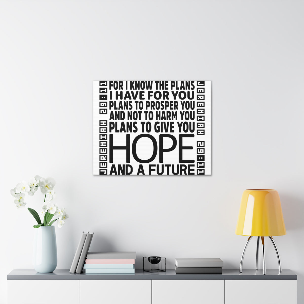 Scripture Walls Jeremiah 29:11 Hope and Future Bible Verse Canvas Christian Wall Art Ready to Hang Unframed-Express Your Love Gifts