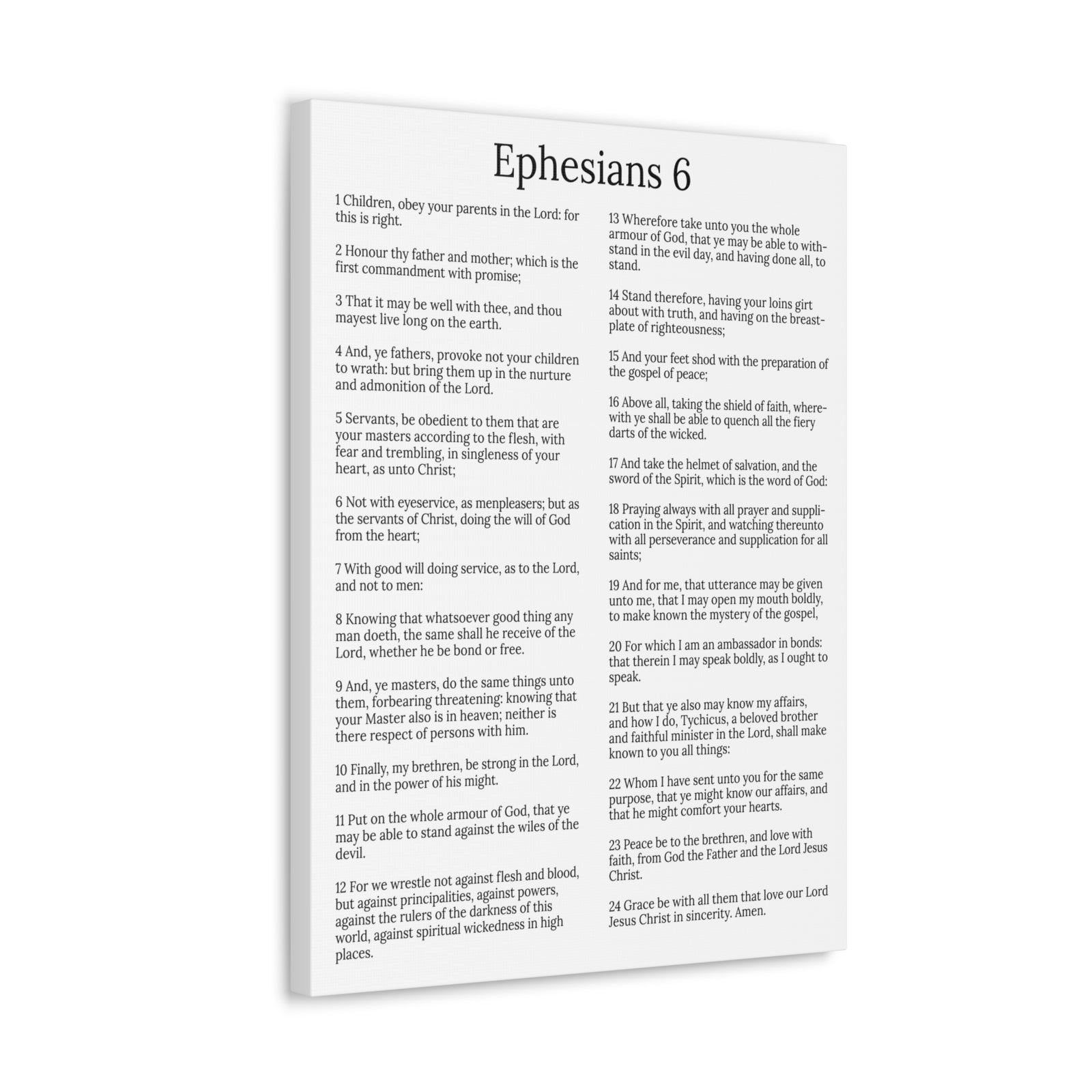 Scripture Walls Protection of the Believer Ephesians 6 Chapter White Christian Wall Art Print Ready to Hang Unframed-Express Your Love Gifts