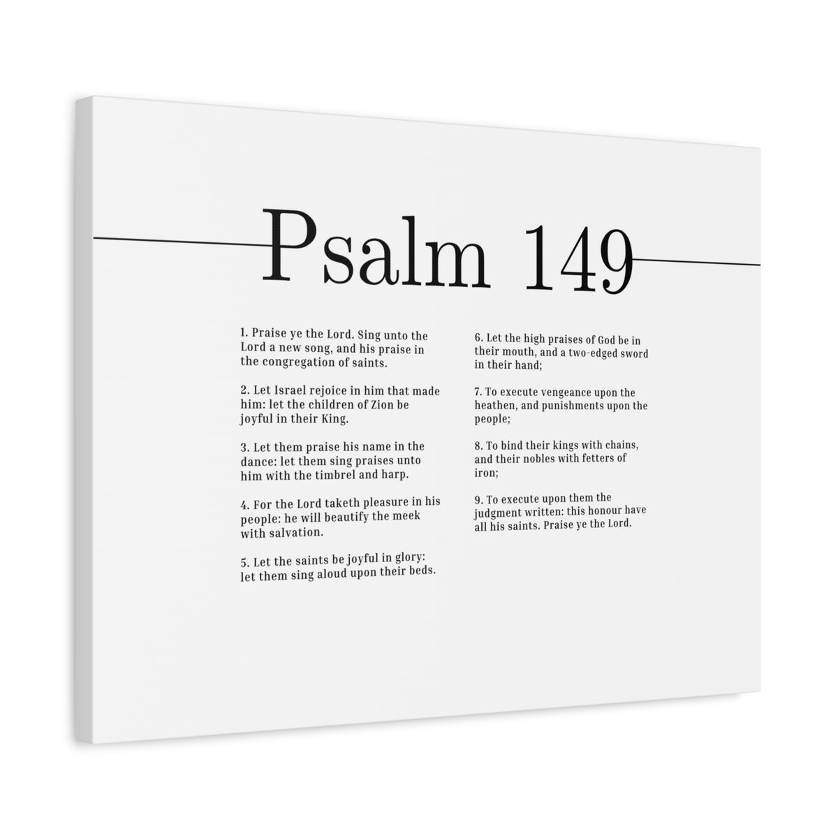Scripture Canvas High Praises Of God Psalm 149 Christian Wall Art Bible Verse Print Ready to Hang-Express Your Love Gifts