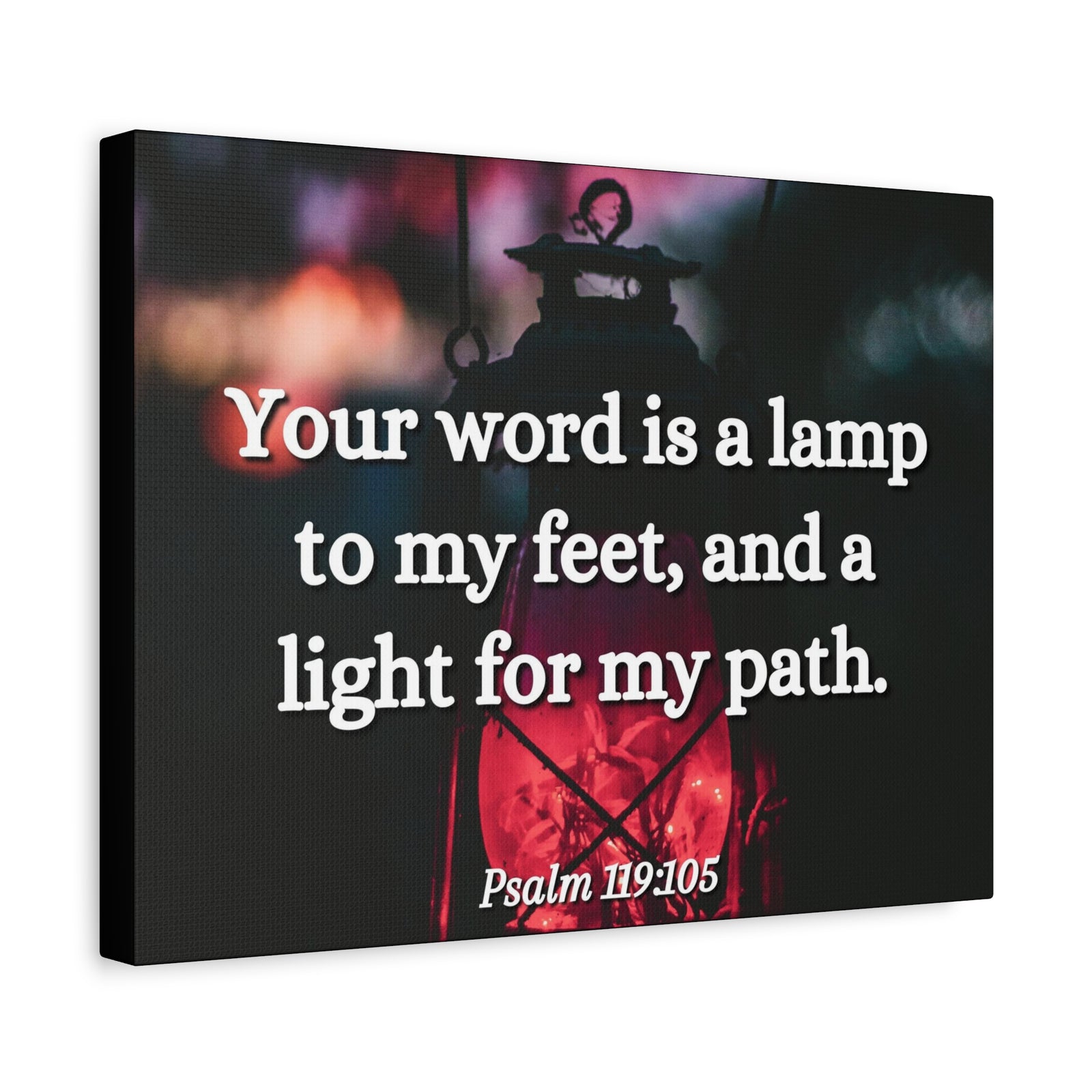 Scripture Canvas Your Words Is Lamp Psalm 119:105 Christian Wall Art Bible Verse Print Ready to Hang-Express Your Love Gifts