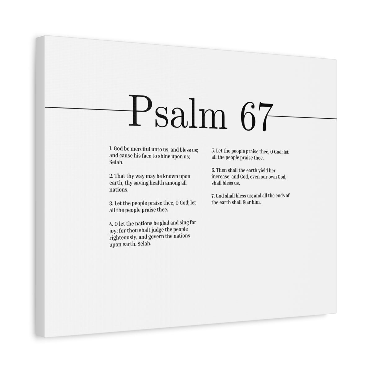 Scripture Canvas God Be Merciful Unto Us Psalm 67 Christian Wall Art Bible Verse Print Ready to Hang-Express Your Love Gifts