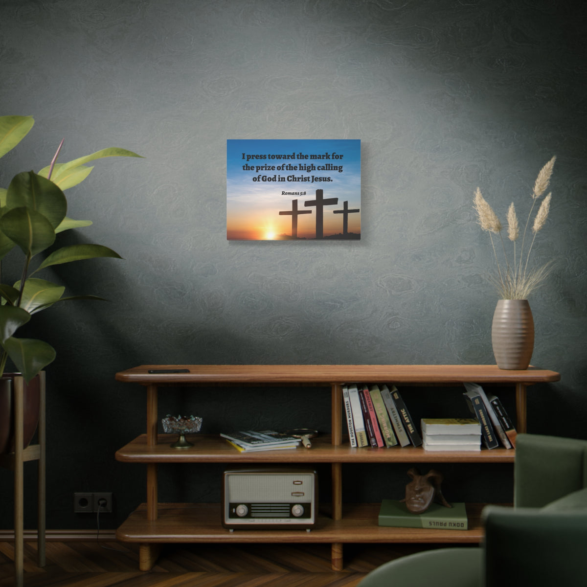 Scripture Walls High Calling Of God Romans 5:8 Bible Verse Canvas Christian Wall Art Ready to Hang-Express Your Love Gifts
