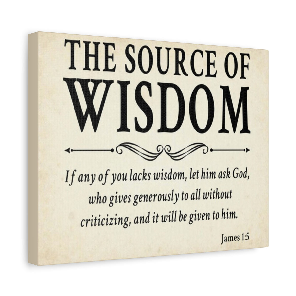 Scripture Walls James 1:5 The Source of Wisdom White Bible Verse Canvas Christian Wall Art Ready to Hang Unframed-Express Your Love Gifts