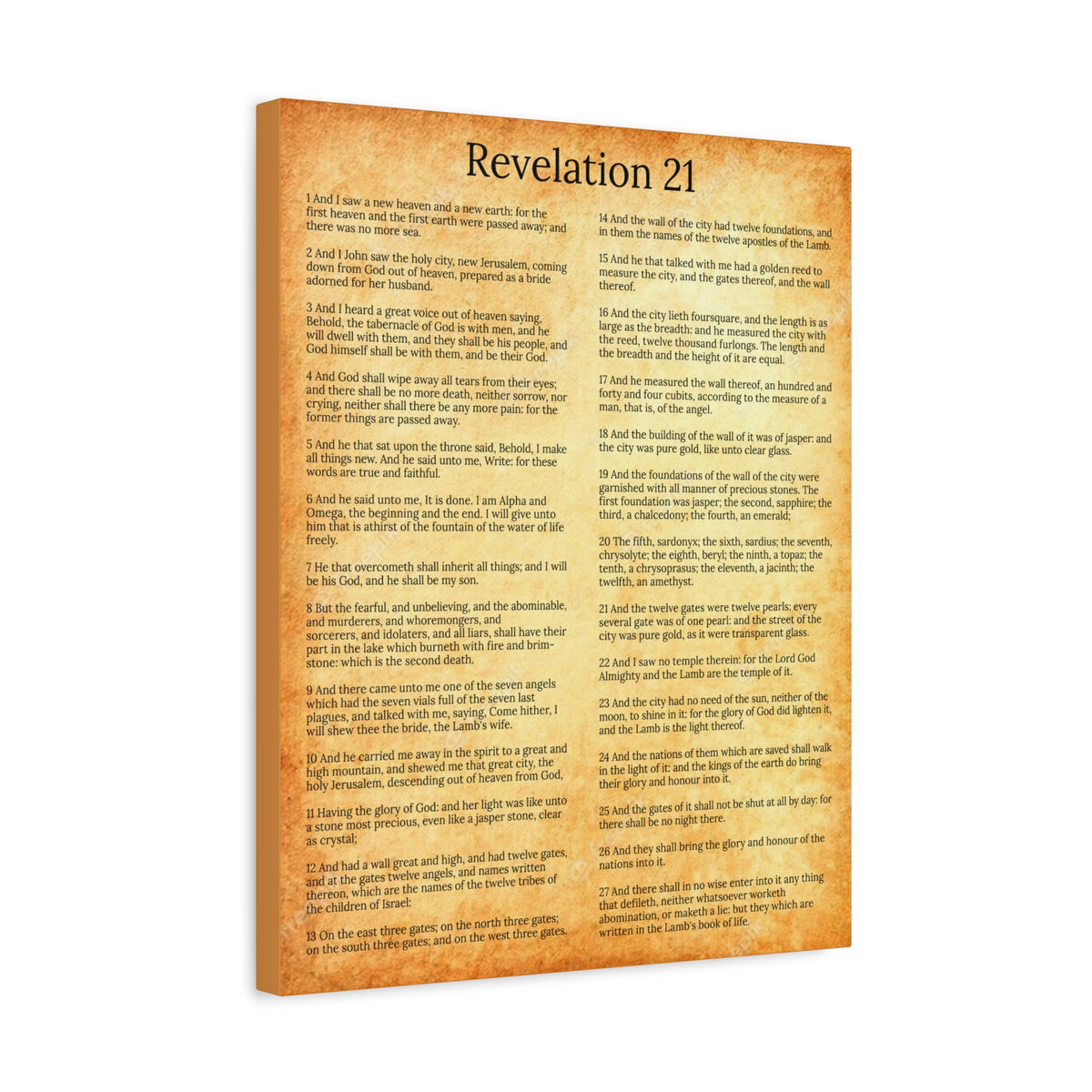 Scripture Walls New Heaven and New Earth Revelation 21 Gold Chapter Christian Wall Art Print Ready to Hang Unframed-Express Your Love Gifts