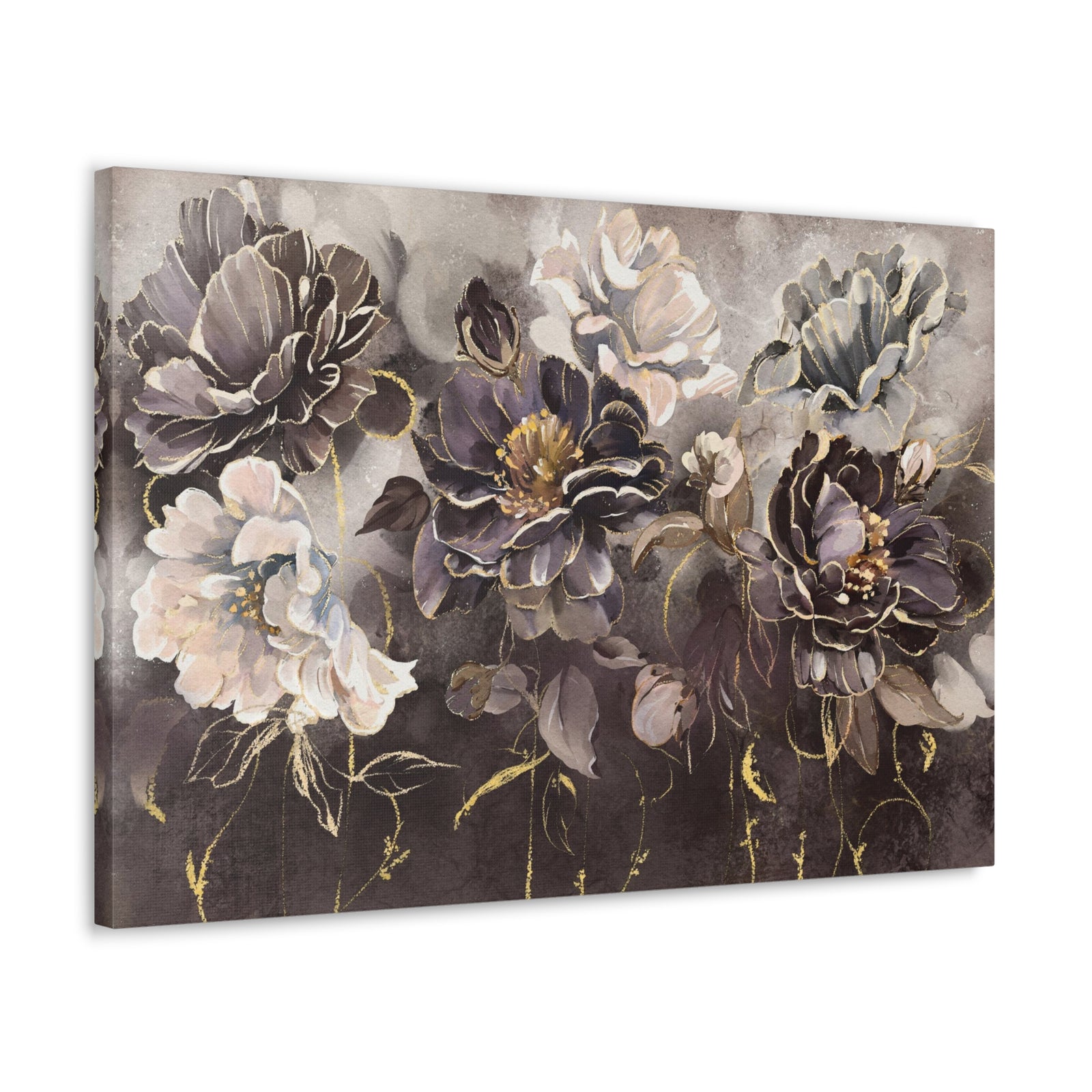 Oil Painting With Flower Rose & Leaves Flower Canvas Wall Art for Home Decor Ready-to-Hang-Express Your Love Gifts