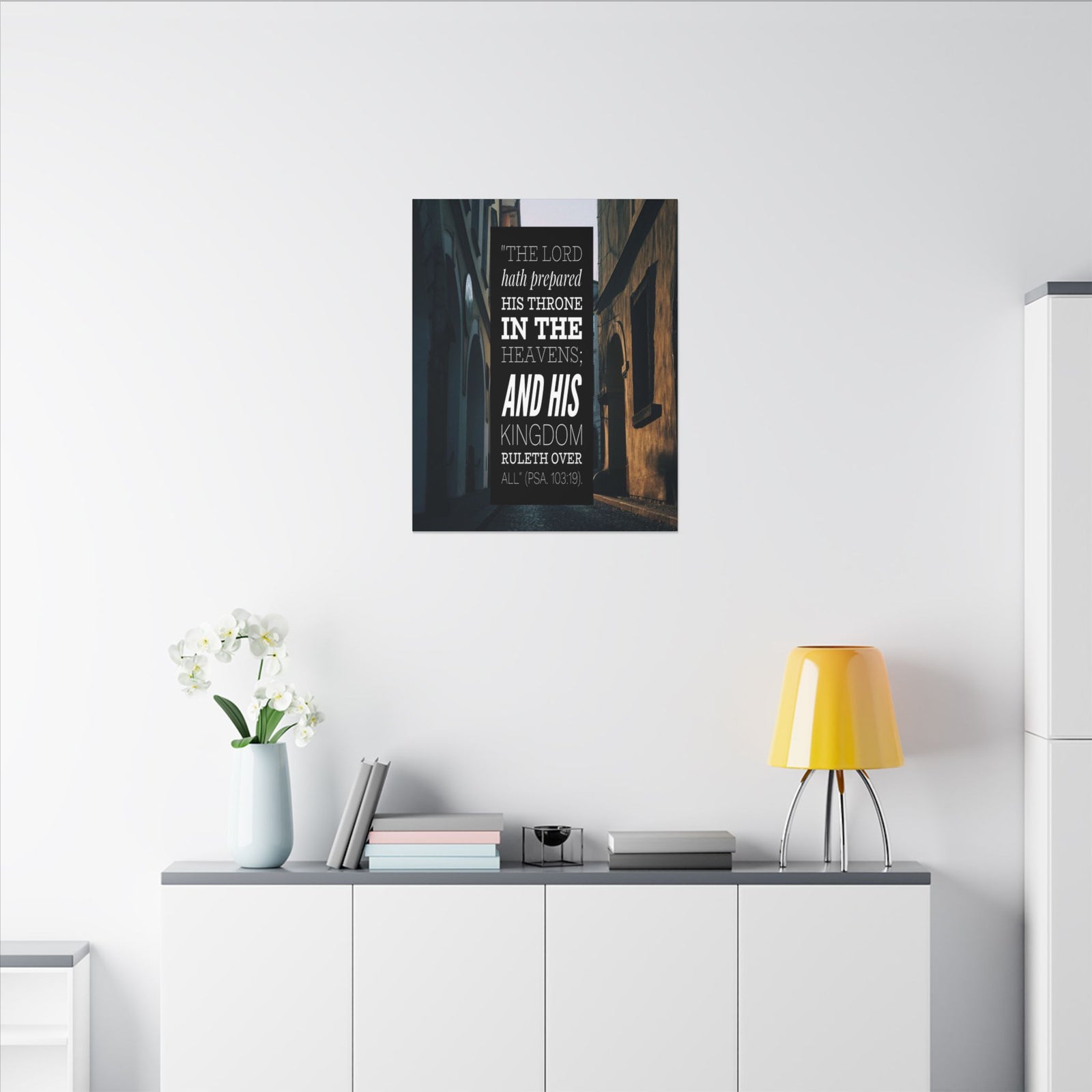 Scripture Walls And His Kingdom Psalm 103:19 Bible Verse Canvas Christian Wall Art Bible Verse Print Ready To Hang-Express Your Love Gifts