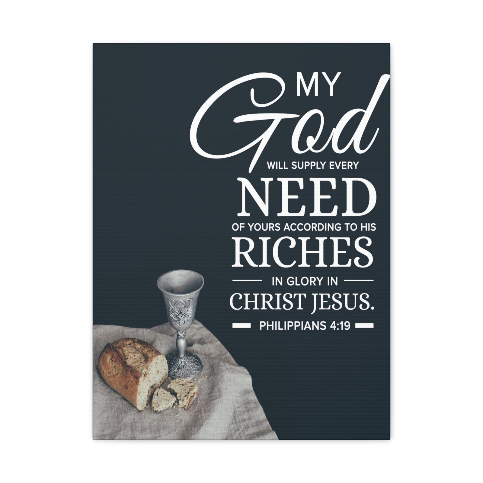 Bible Verse Canvas My God Need Riches Philippians 4:19 Wall Art Christian Home Decor-Express Your Love Gifts