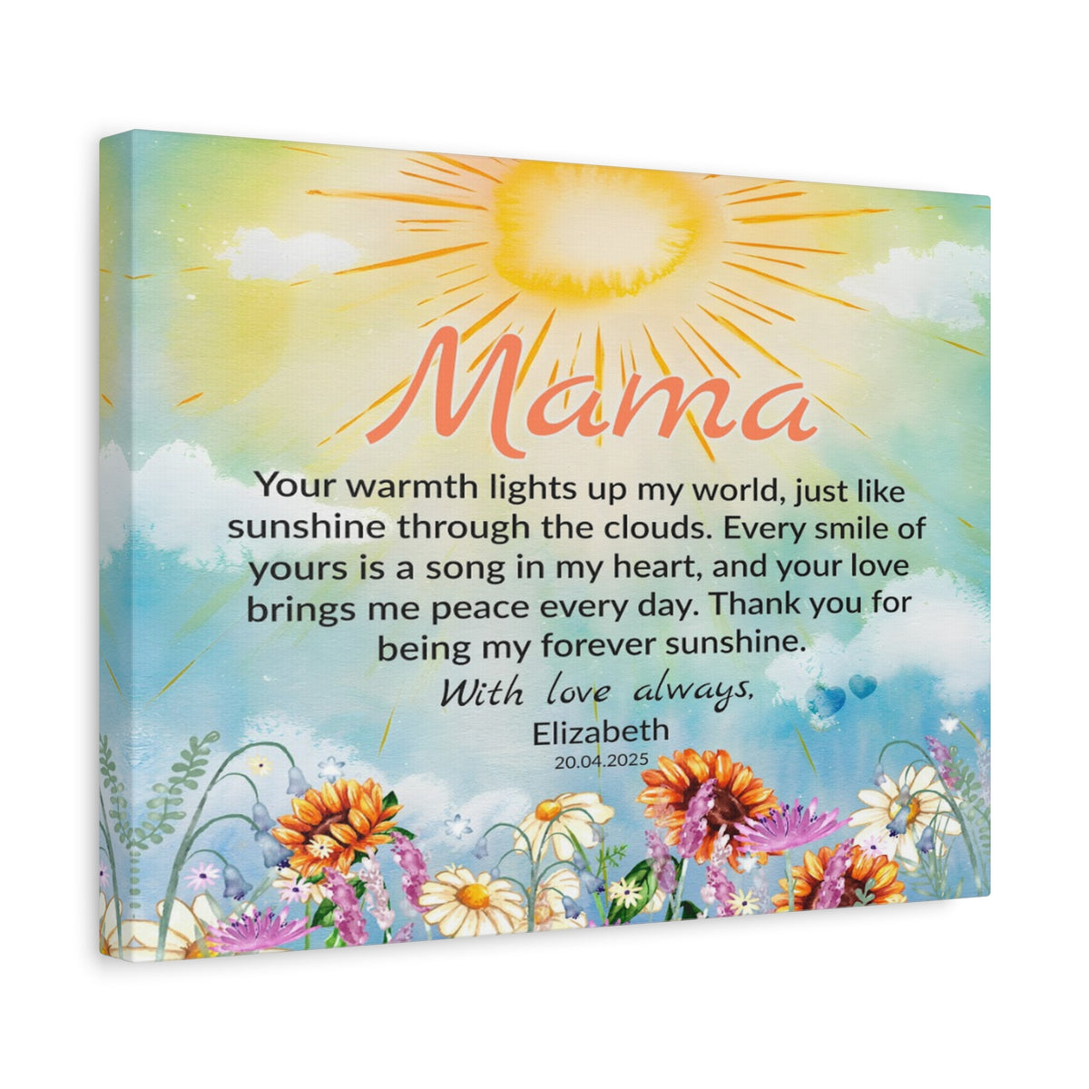 Personalized To Mom Your Smile Lifts Me Higher Custom Canvas Wall Art-Express Your Love Gifts