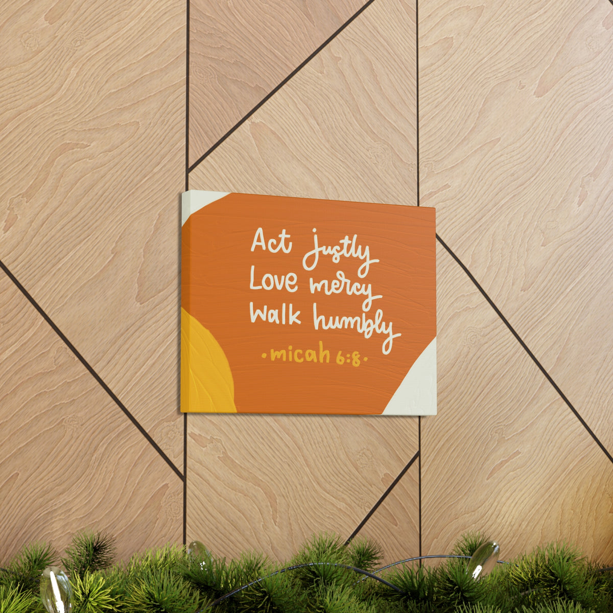 Scripture Canvas Act Justly Micah 6:8 Wall Art Bible Verse Print Ready to Hang-Express Your Love Gifts