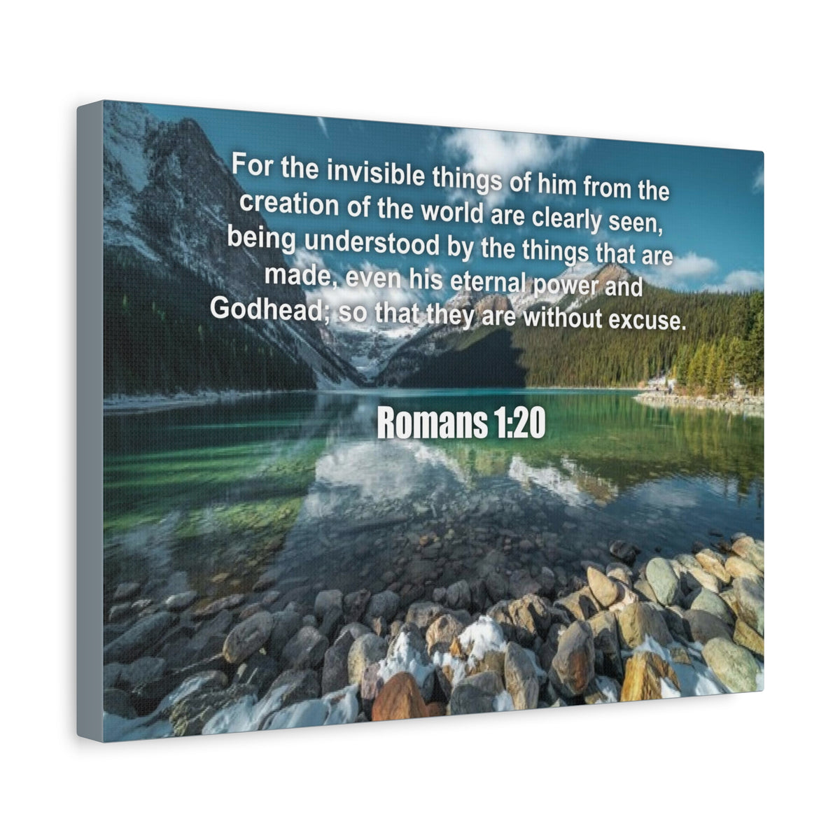 Scripture Canvas Without Excuse Romans 1:20 Christian Wall Art Bible Verse Print Ready to Hang-Express Your Love Gifts