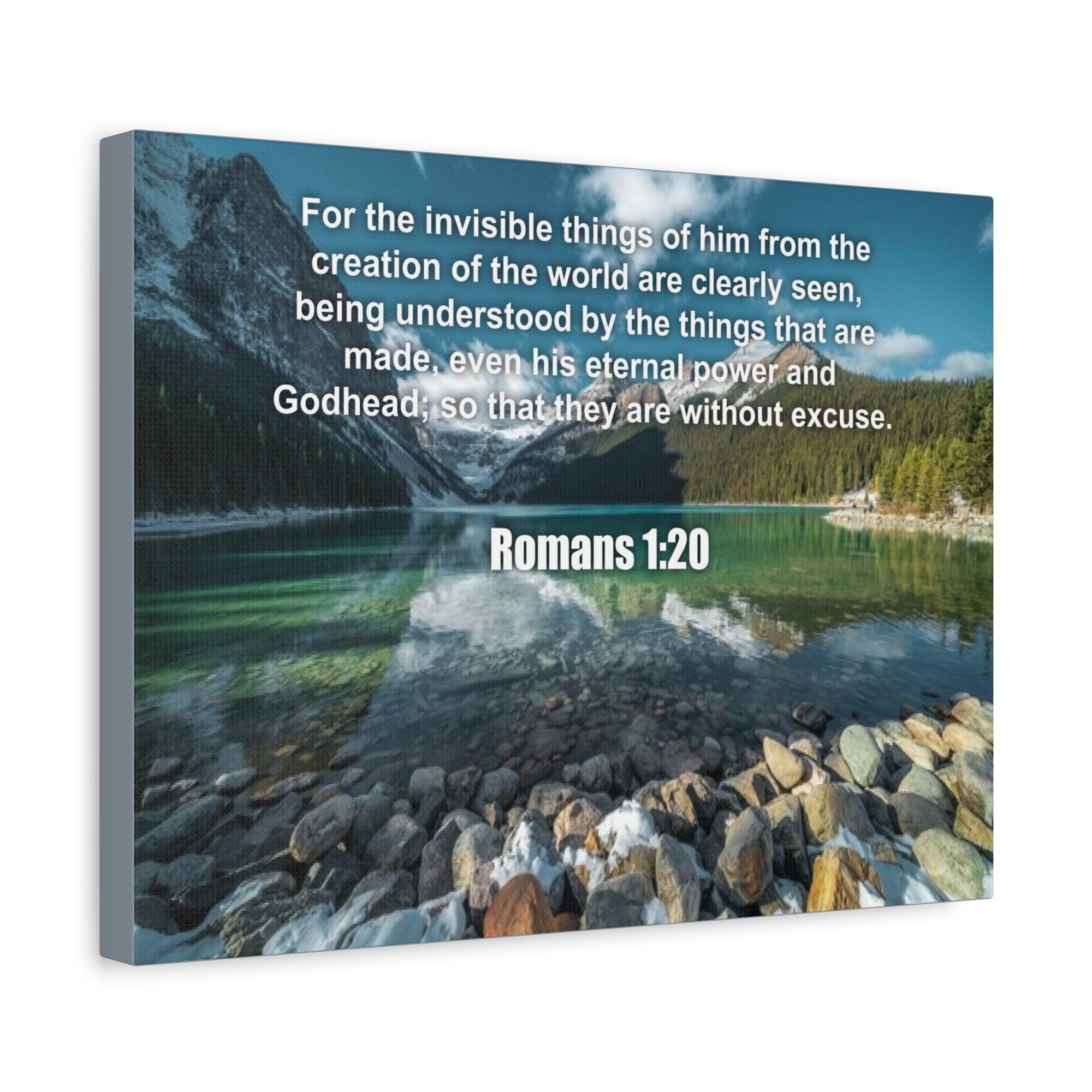 Scripture Canvas Without Excuse Romans 1:20 Christian Wall Art Bible Verse Print Ready to Hang-Express Your Love Gifts