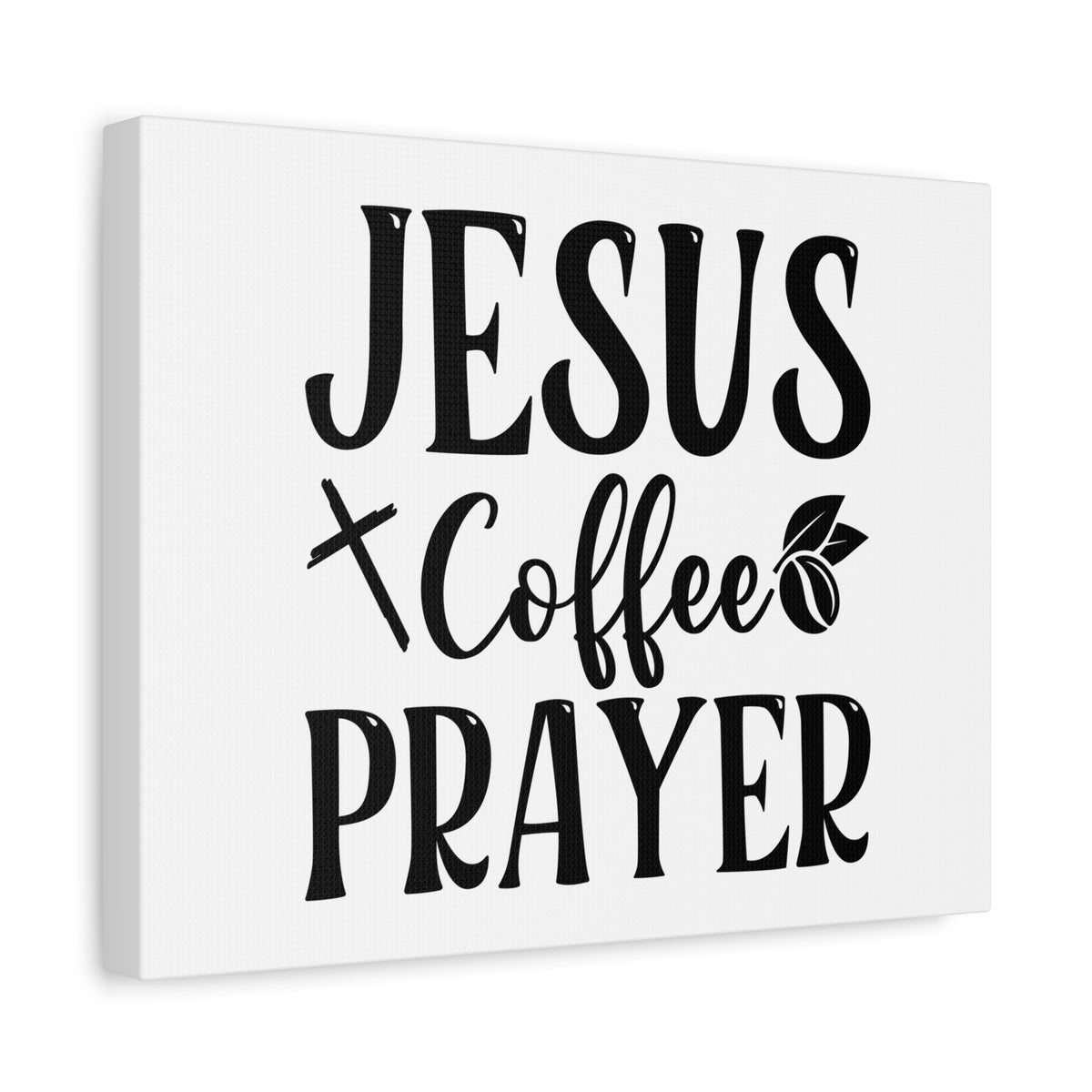 Scripture Canvas Jesus Coffee Prayer Psalm 5:3 Christian Wall Art Bible Verse Print Ready to Hang-Express Your Love Gifts
