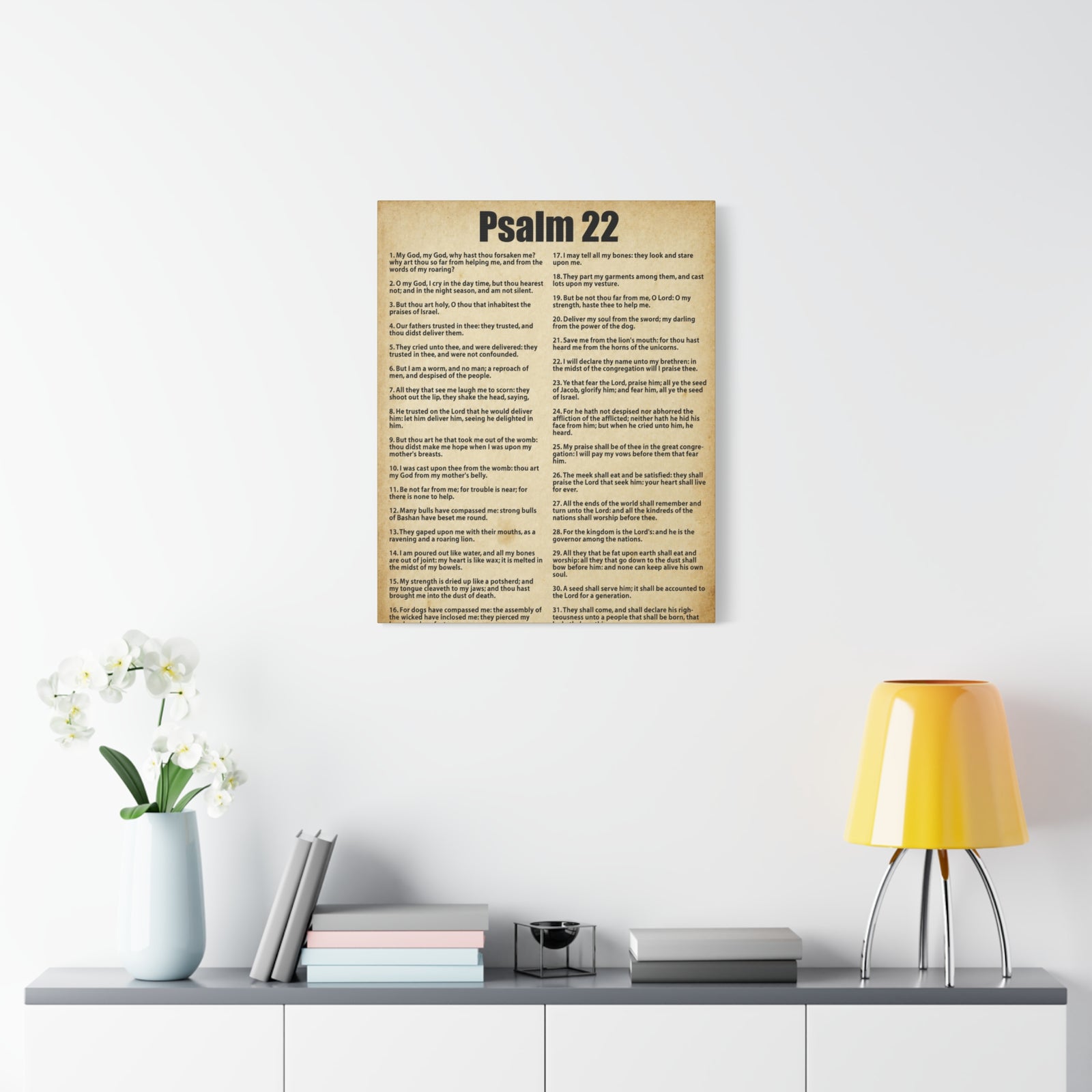 Scripture Canvas Desperate For God's Help Psalm 22 Christian Wall Art Bible Verse Print Ready to Hang-Express Your Love Gifts