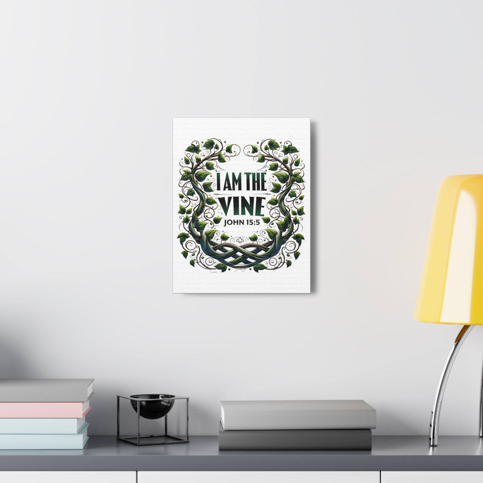 Scripture Walls John 15:5 I Am the Vine Bible Verse Canvas Christian Wall Art Ready to Hang Unframed-Express Your Love Gifts