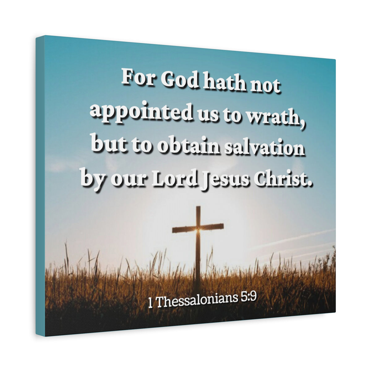 Scripture Canvas To Obtain Salvation 1 Thessalonians 5:9 Christian Wall Art Bible Verse Print Ready to Hang-Express Your Love Gifts