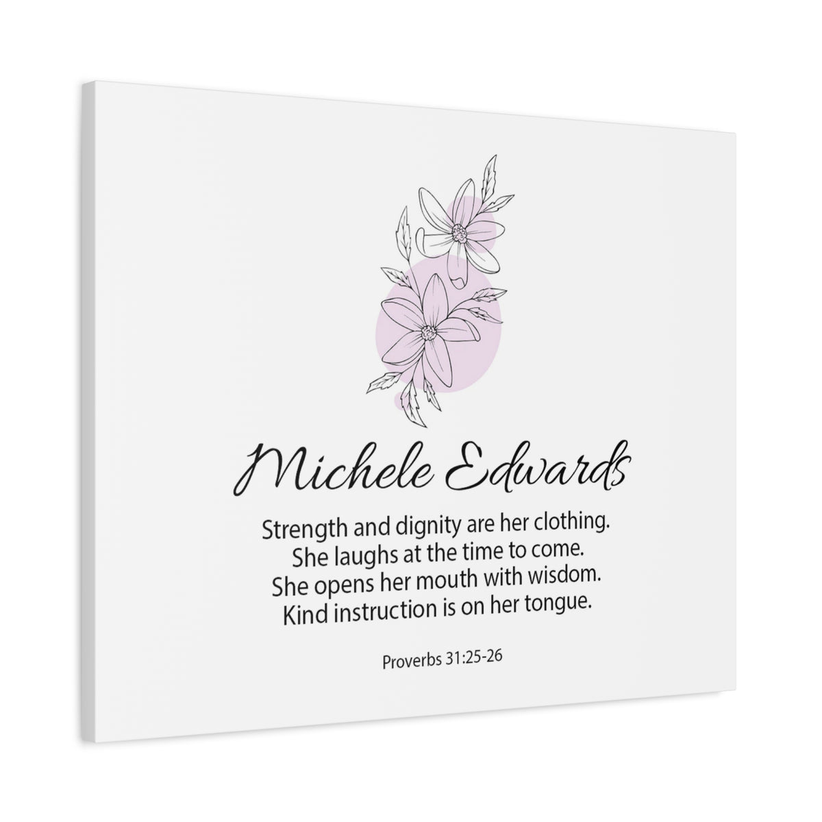 Personalized Proverbs 31:25-26 Canvas – Strength and Dignity – Custom Christian Wall Art-Express Your Love Gifts