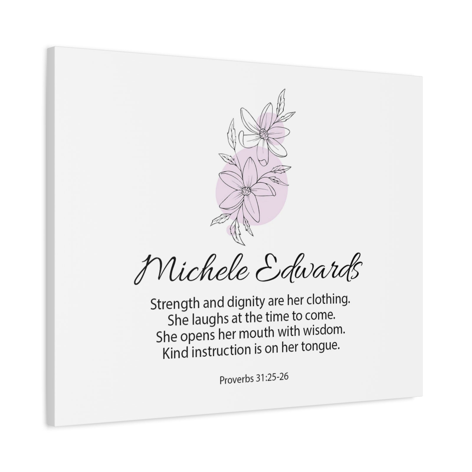 Personalized Proverbs 31:25-26 Canvas – Strength and Dignity – Custom Christian Wall Art-Express Your Love Gifts