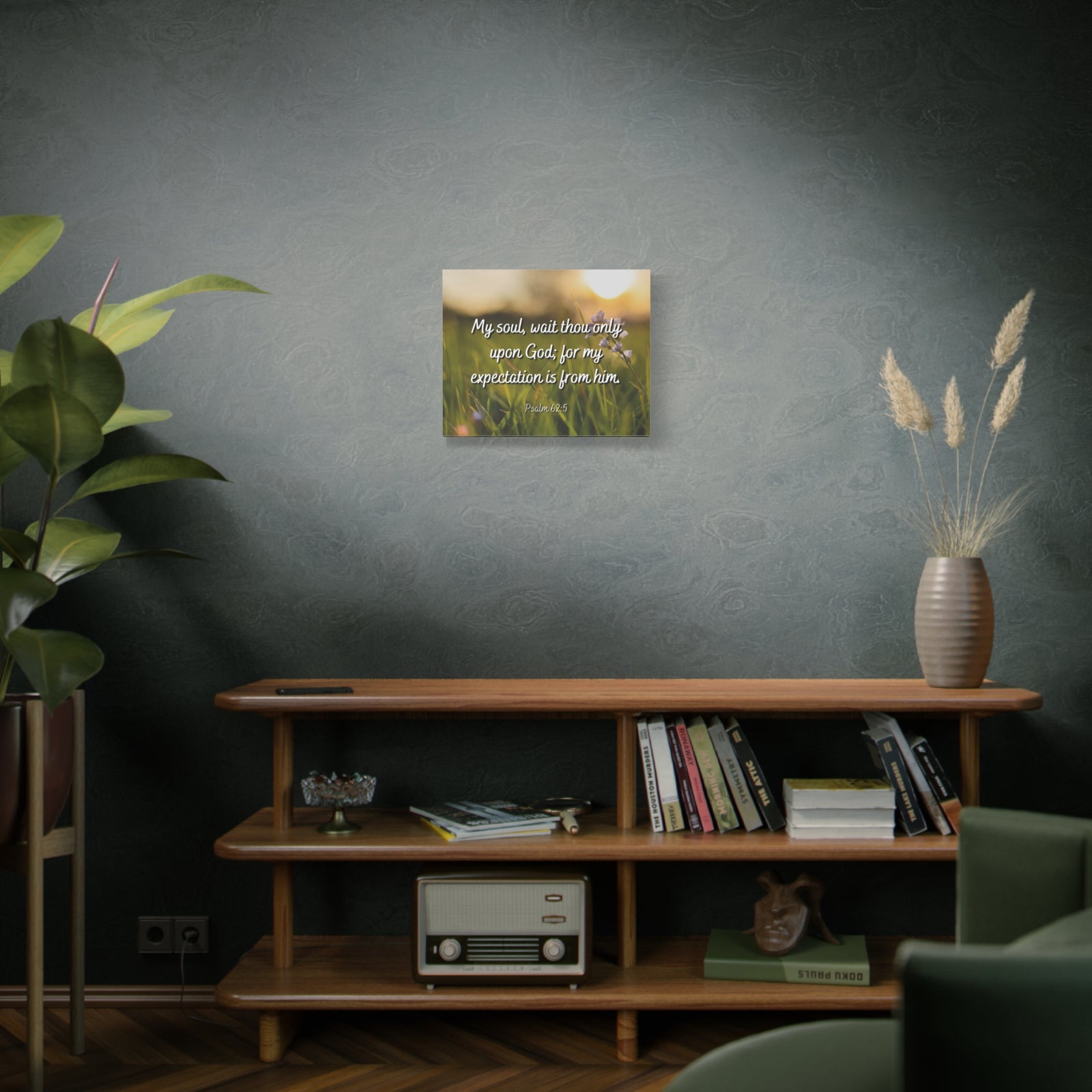 Scripture Canvas My Expectation Psalm 62:5 Christian Wall Art Bible Verse Print Ready to Hang-Express Your Love Gifts