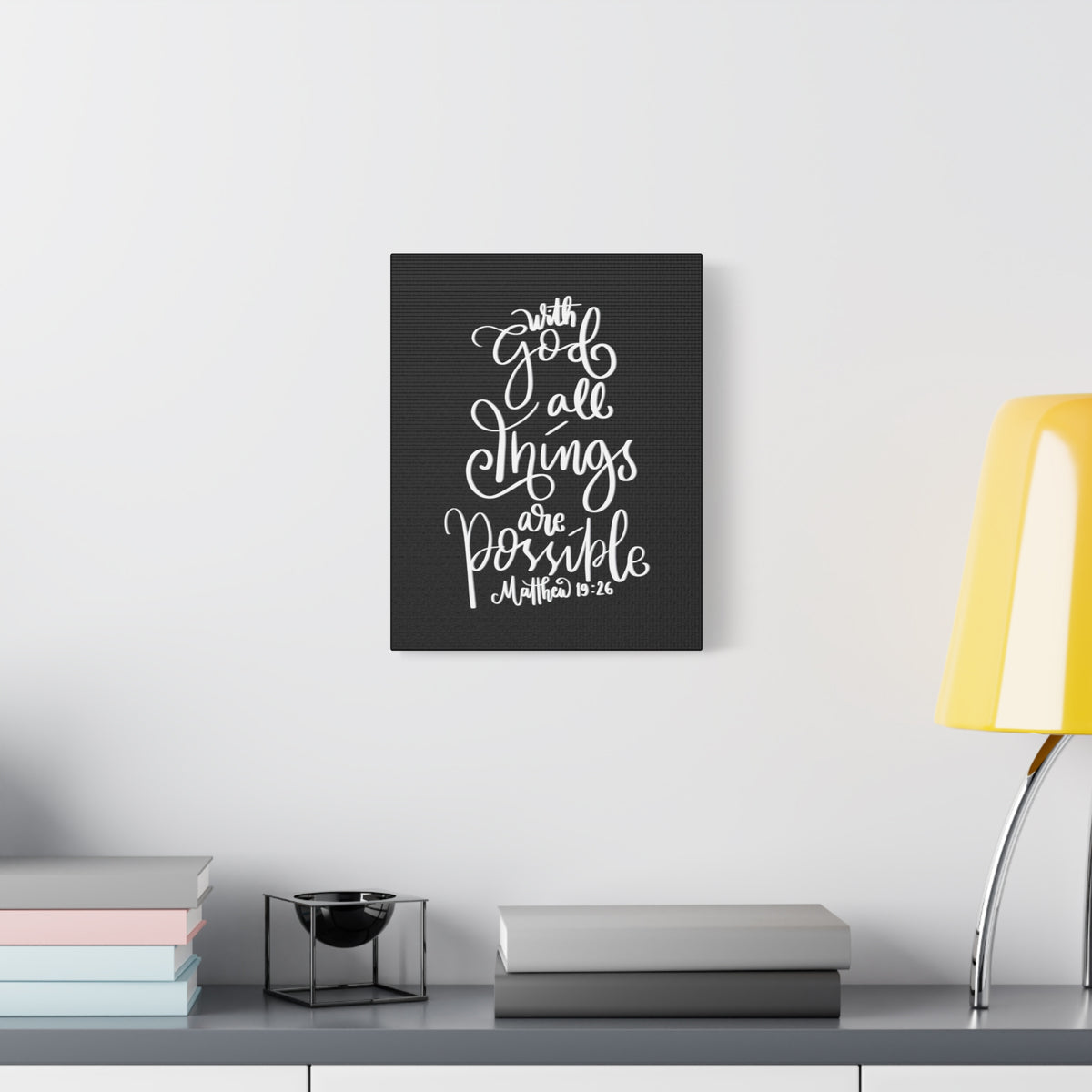 Scripture Walls All Things Are Possible Matthew 19:26 Bible Verse Canvas Christian Wall Art Ready to Hang-Express Your Love Gifts