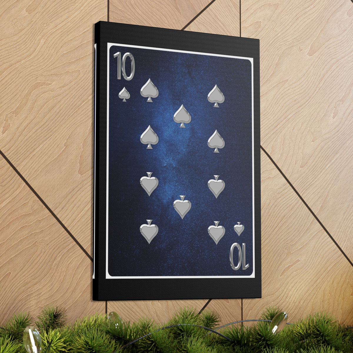 Ten Of Spades Space Background Playing Card Canvas Wall Art for Home Decor Ready-to-Hang-Express Your Love Gifts