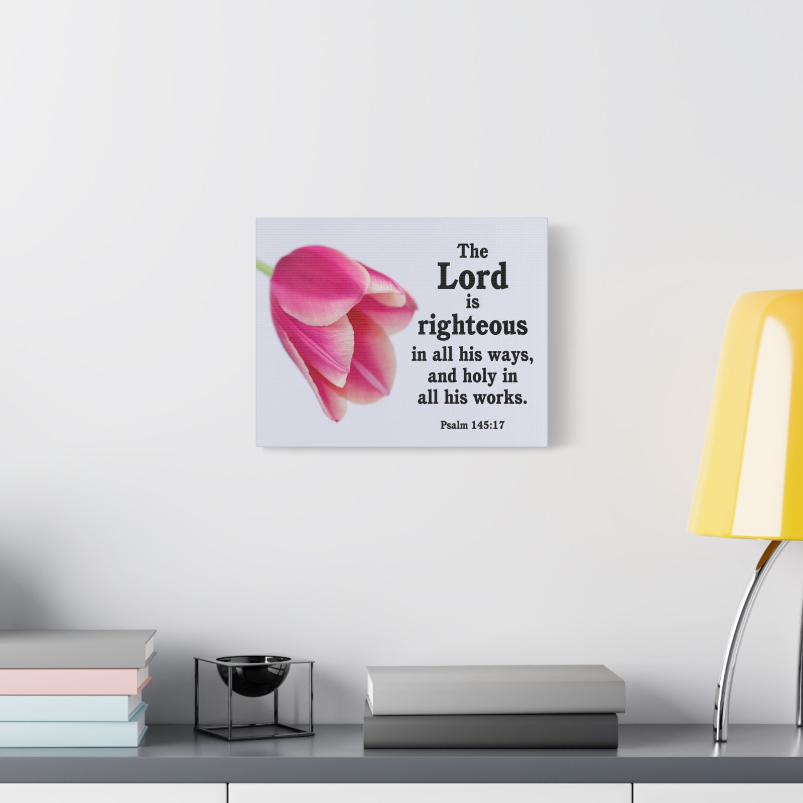 Scripture Canvas The Lord is Righteous Psalm 145:17 Christian Wall Art Bible Verse Print Ready to Hang-Express Your Love Gifts