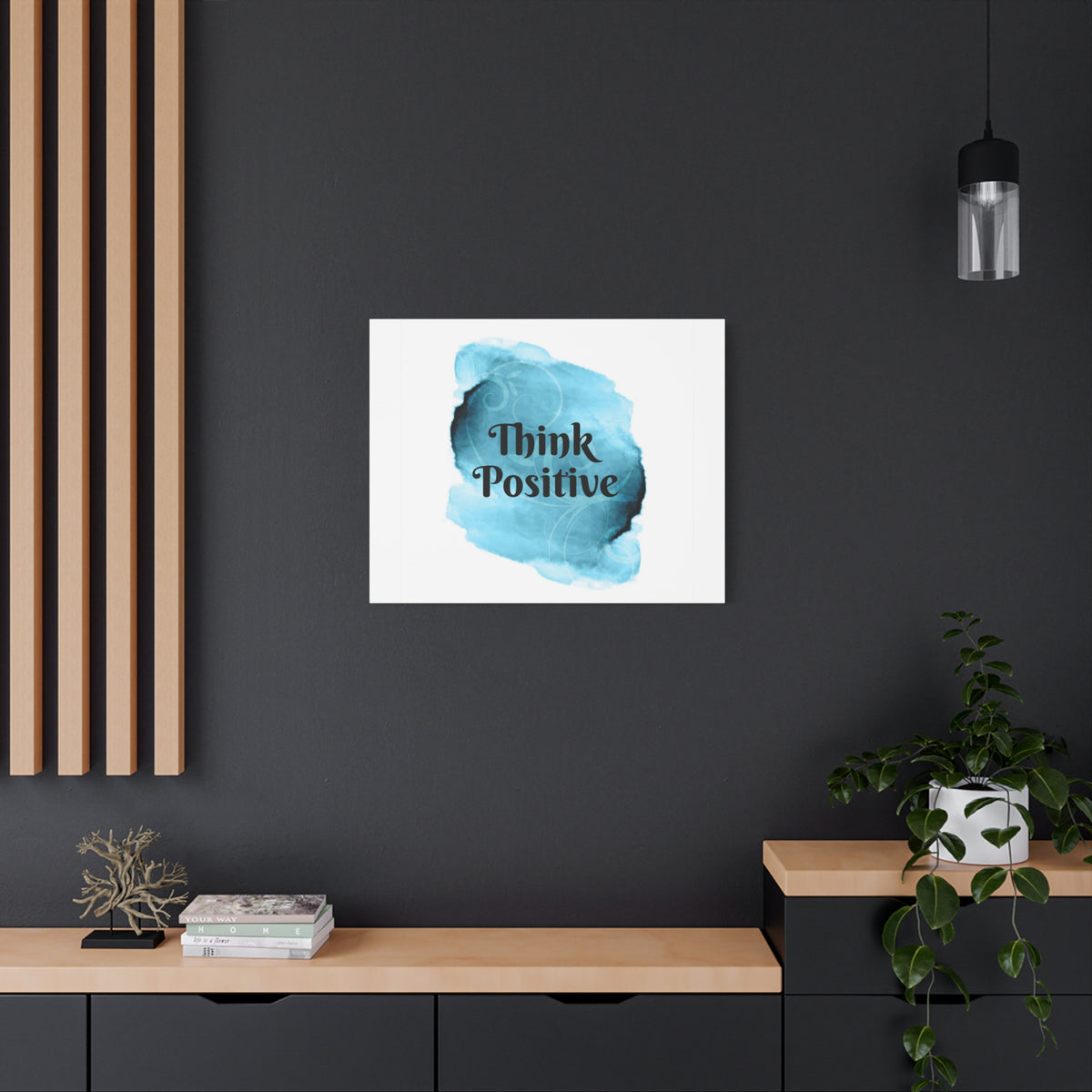 Inspirational Quote Canvas Think Positive Wall Art Motivational Motto Inspiring Prints Artwork Decor Ready to Hang-Express Your Love Gifts