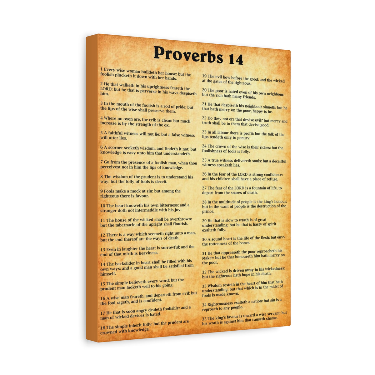 Scripture Walls Proverbs Chapter 14 Gold Bible Canvas Christian Wall Art Ready to Hang Unframed-Express Your Love Gifts