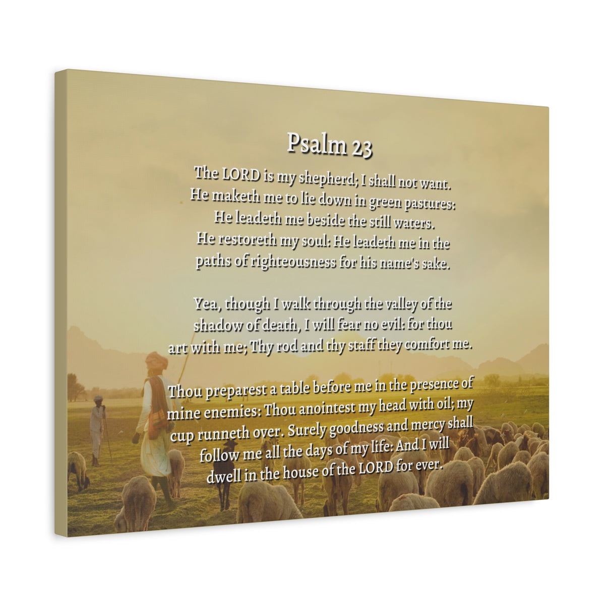 Scripture Walls Lord Is My Shepherd Herding Psalm 23 Bible Verse Canvas Christian Wall Art Ready to Hang-Express Your Love Gifts