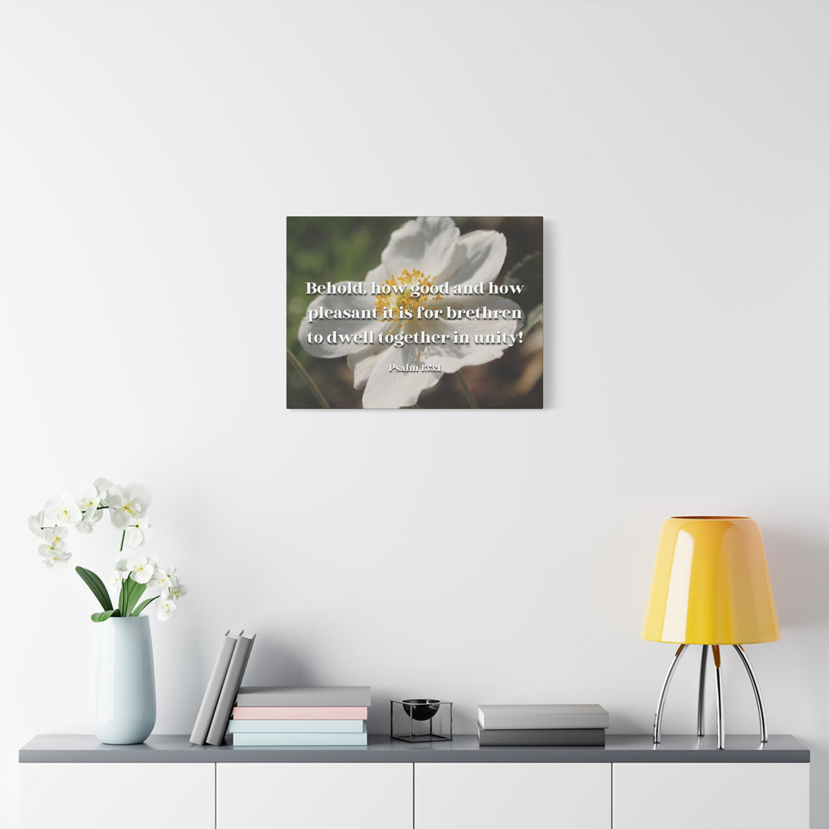 Scripture Canvas Dwell Together In Unity Psalm 13:31 Christian Wall Art Bible Verse Print Ready to Hang-Express Your Love Gifts