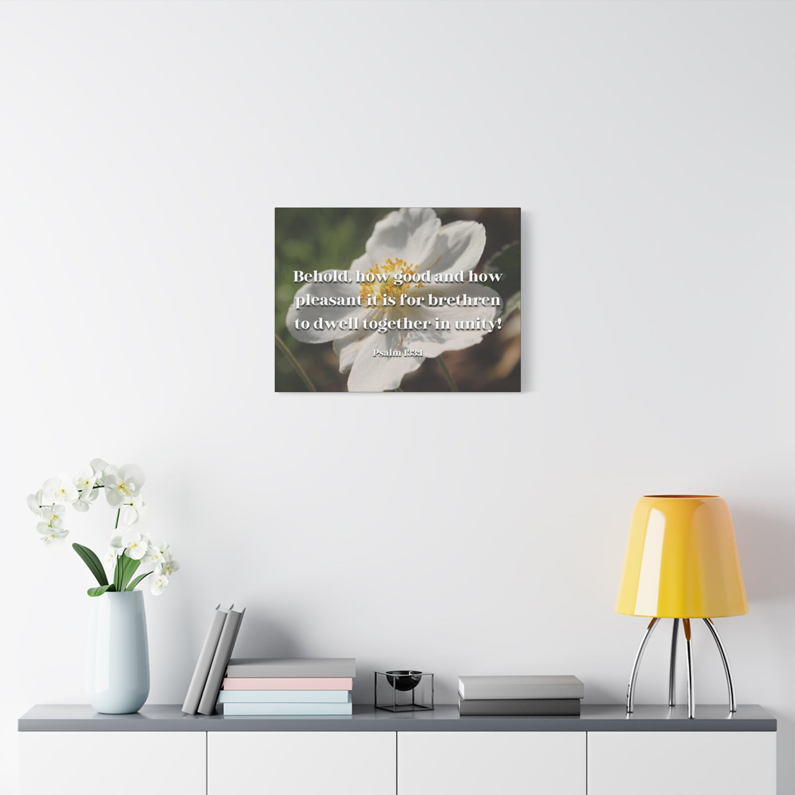Scripture Canvas Dwell Together In Unity Psalm 13:31 Christian Wall Art Bible Verse Print Ready to Hang-Express Your Love Gifts