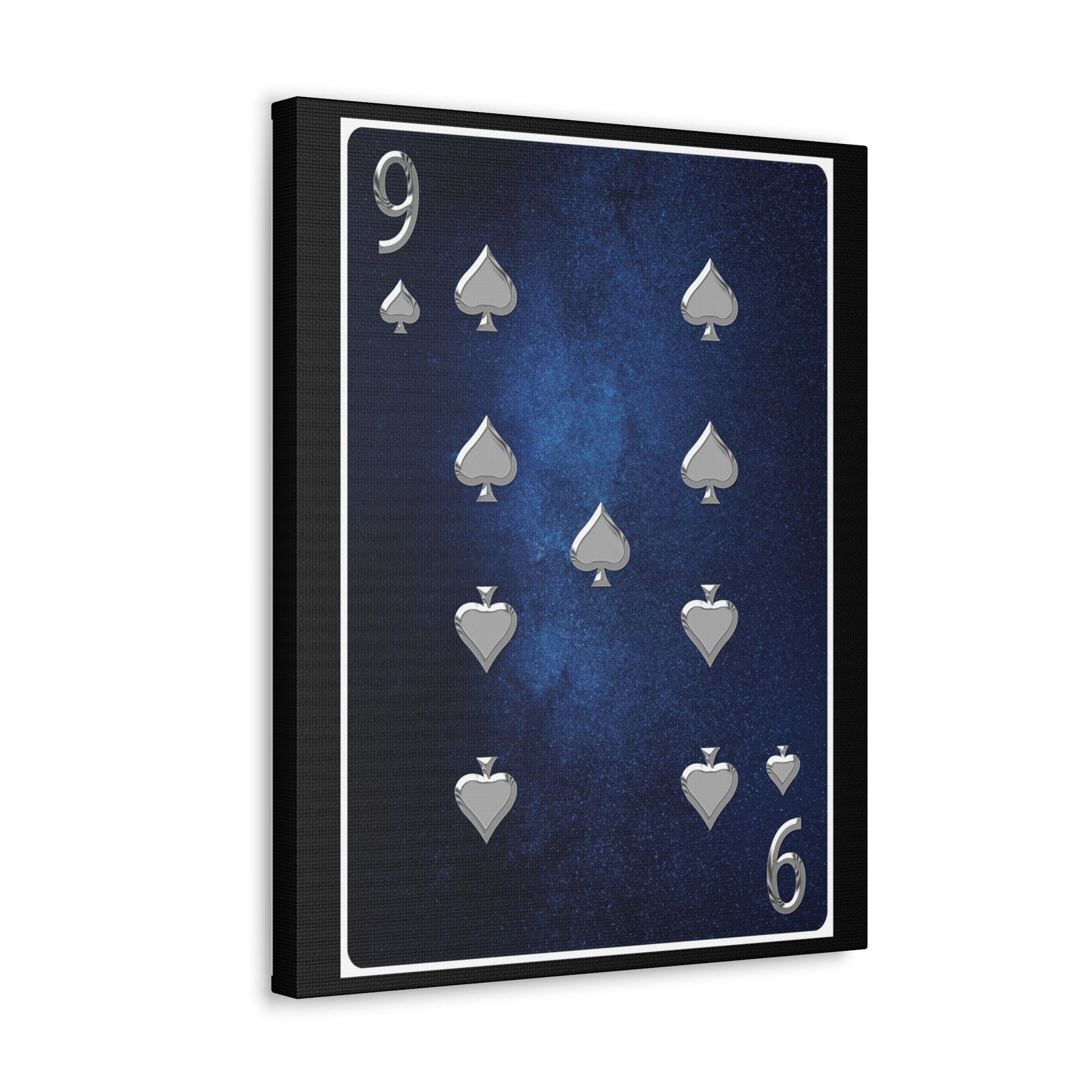 Nine Of Spades Space Background Playing Card Canvas Wall Art for Home Decor Ready-to-Hang-Express Your Love Gifts
