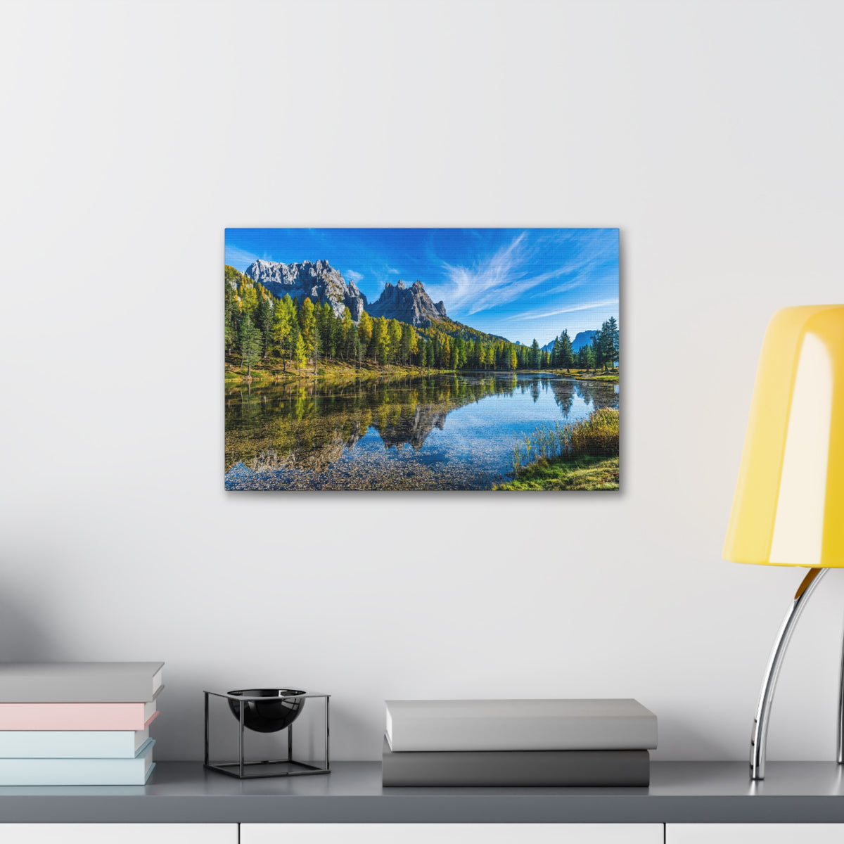 Valley Mountain Lake Nature Wilderness Photography Canvas Wall Art for Home Decor Ready-to-Hang-Express Your Love Gifts