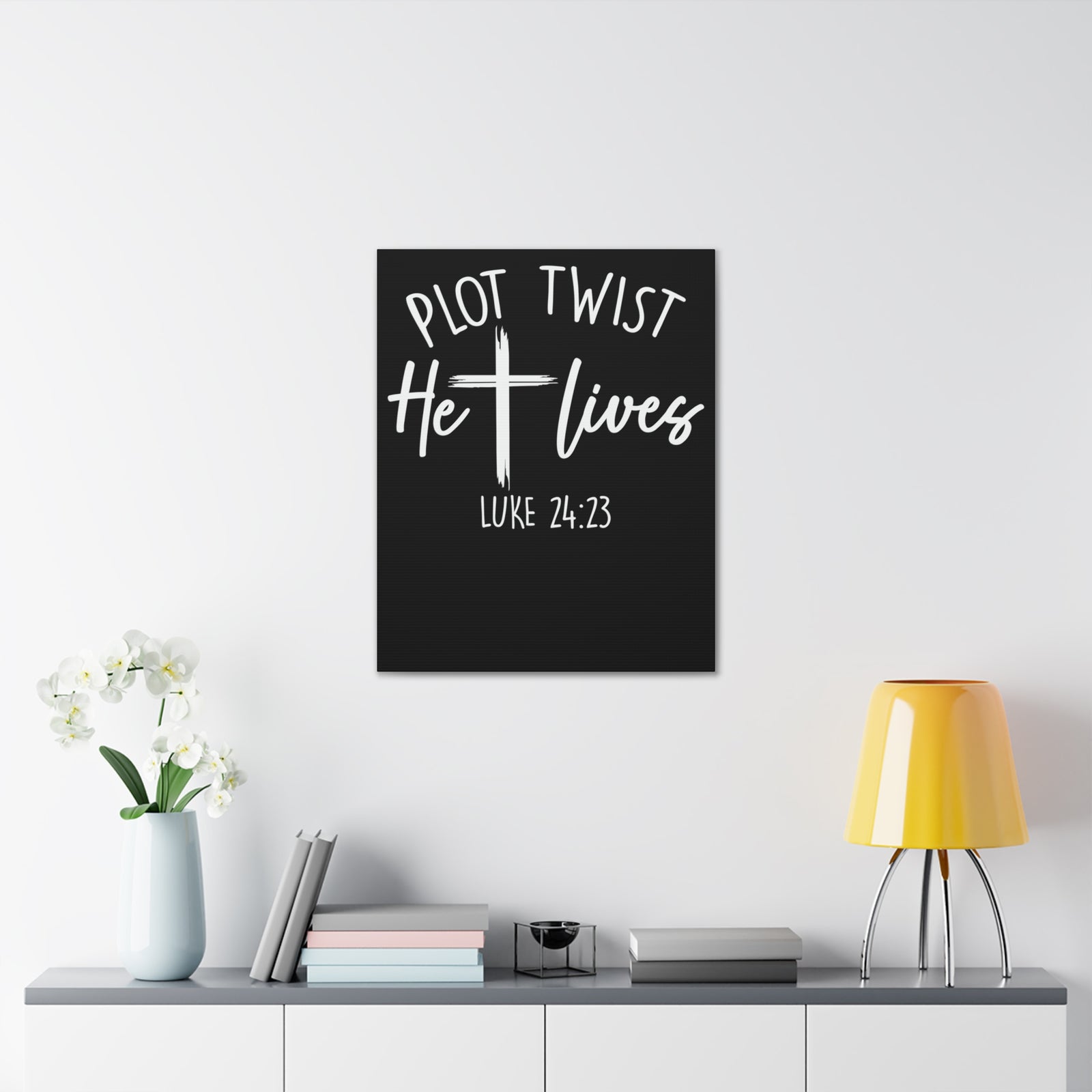 Scripture Walls Luke 24:23 Plot Twist Bible Verse Canvas Christian Wall Art Ready to Hang Unframed-Express Your Love Gifts