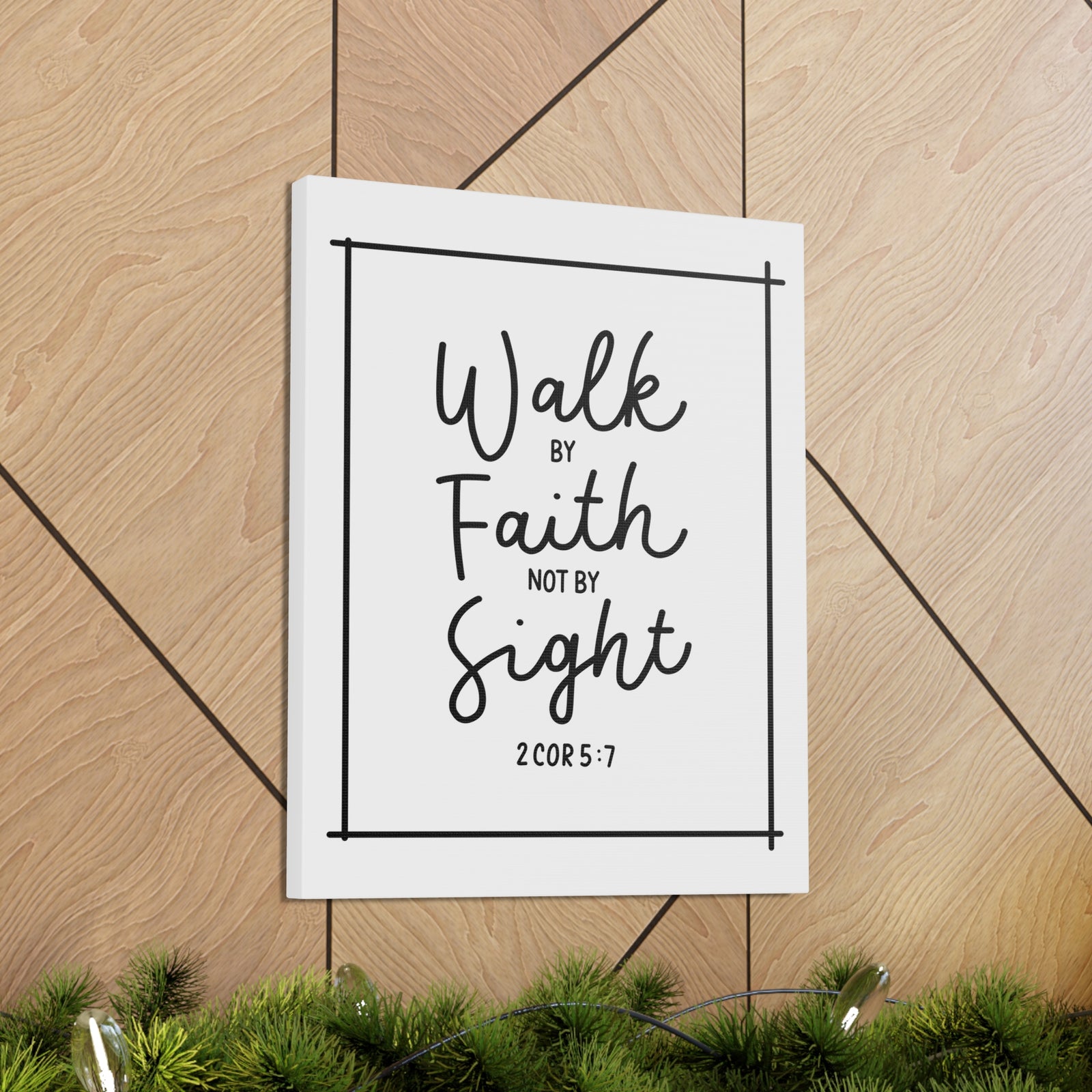 Scripture Canvas Walk By Faith 2 Corinthians 5:7 Christian Wall Art Bible Verse Print Ready To Hang-Express Your Love Gifts