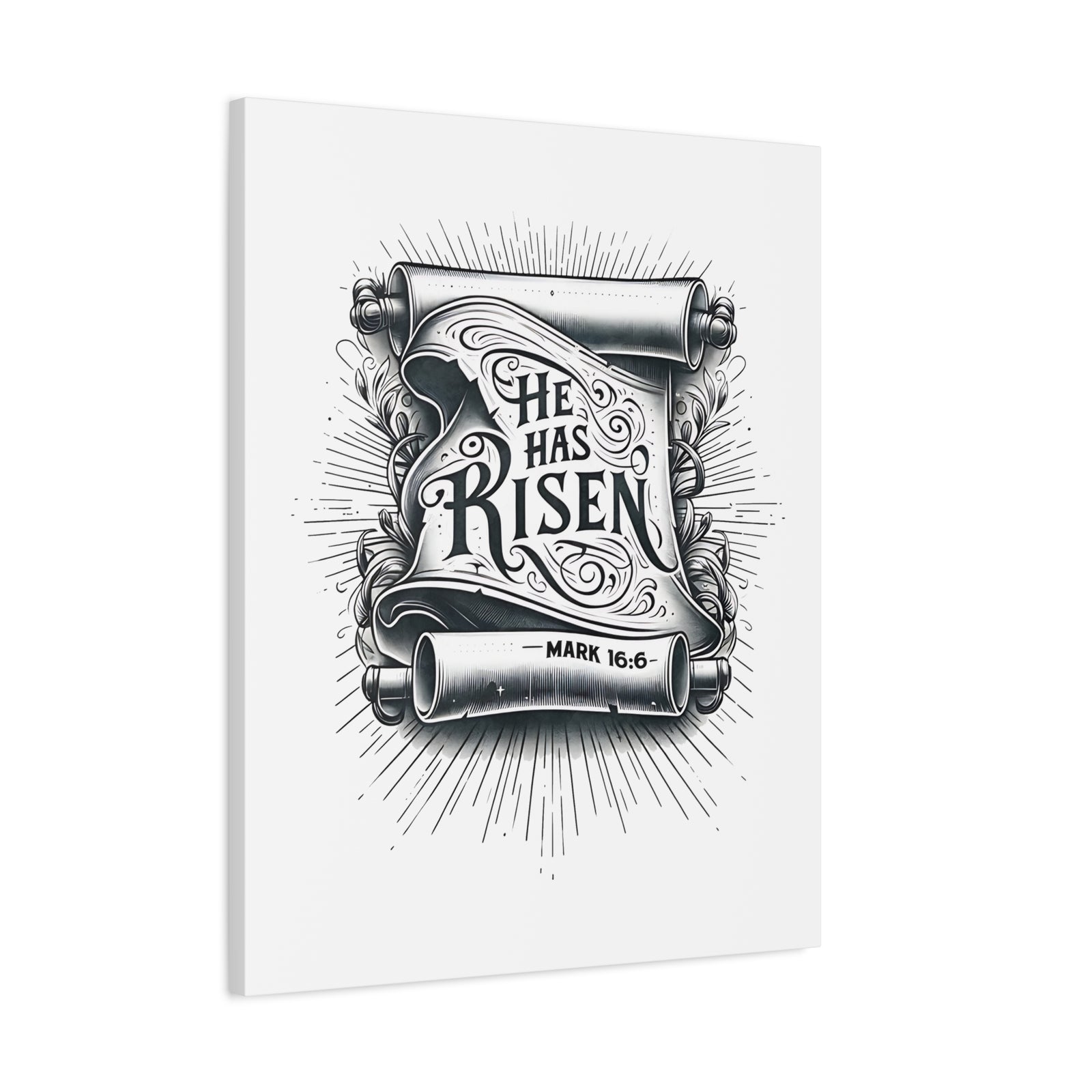 Scripture Walls Mark 16:6 He Has Risen Bible Verse Canvas Christian Wall Art Ready to Hang Unframed-Express Your Love Gifts