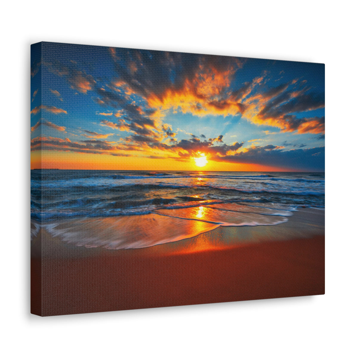 Sunrise On The Beach Ocean Canvas Wall Art for Home Decor Ready-to-Hang-Express Your Love Gifts